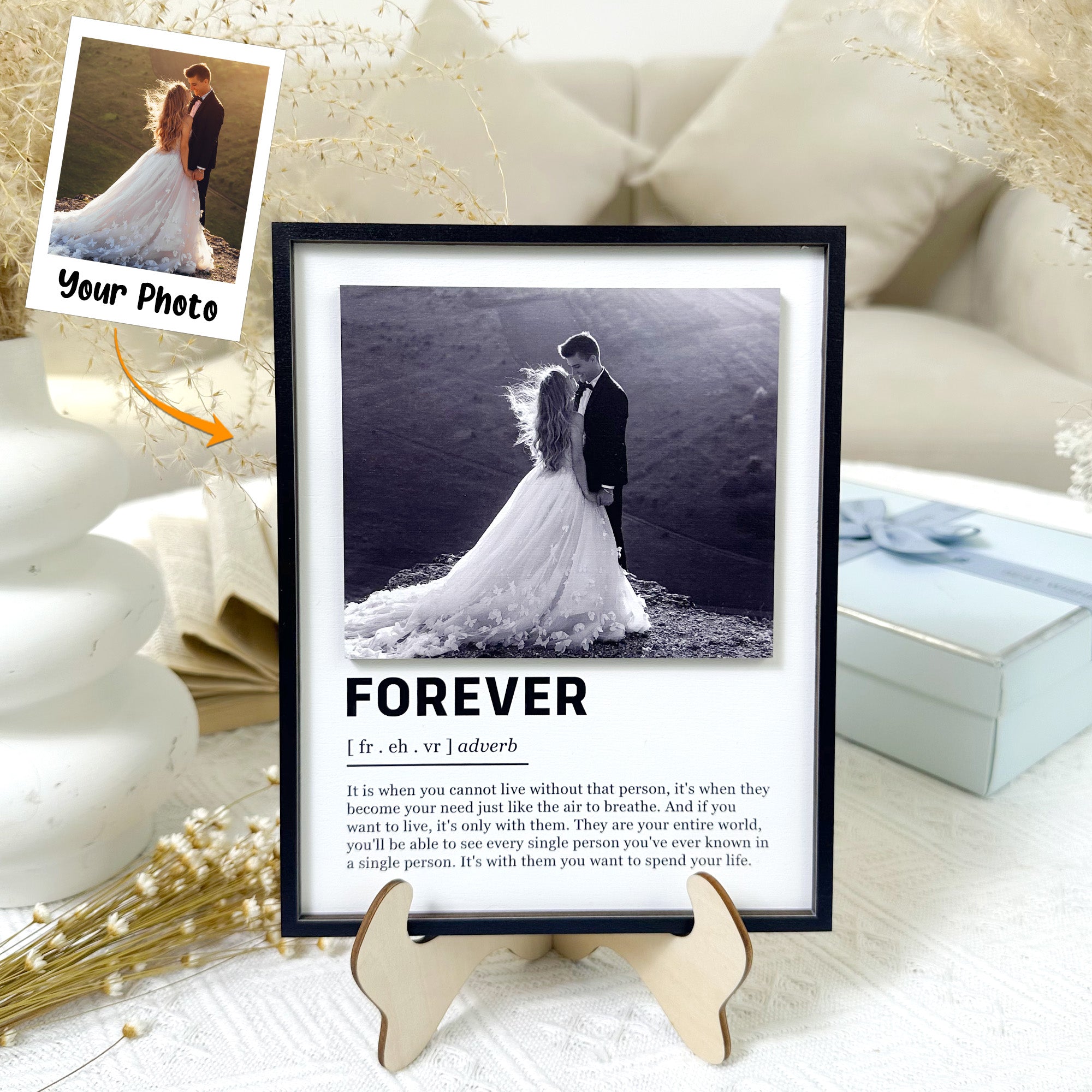 I Love You Forever - Personalized Wooden Photo Plaque