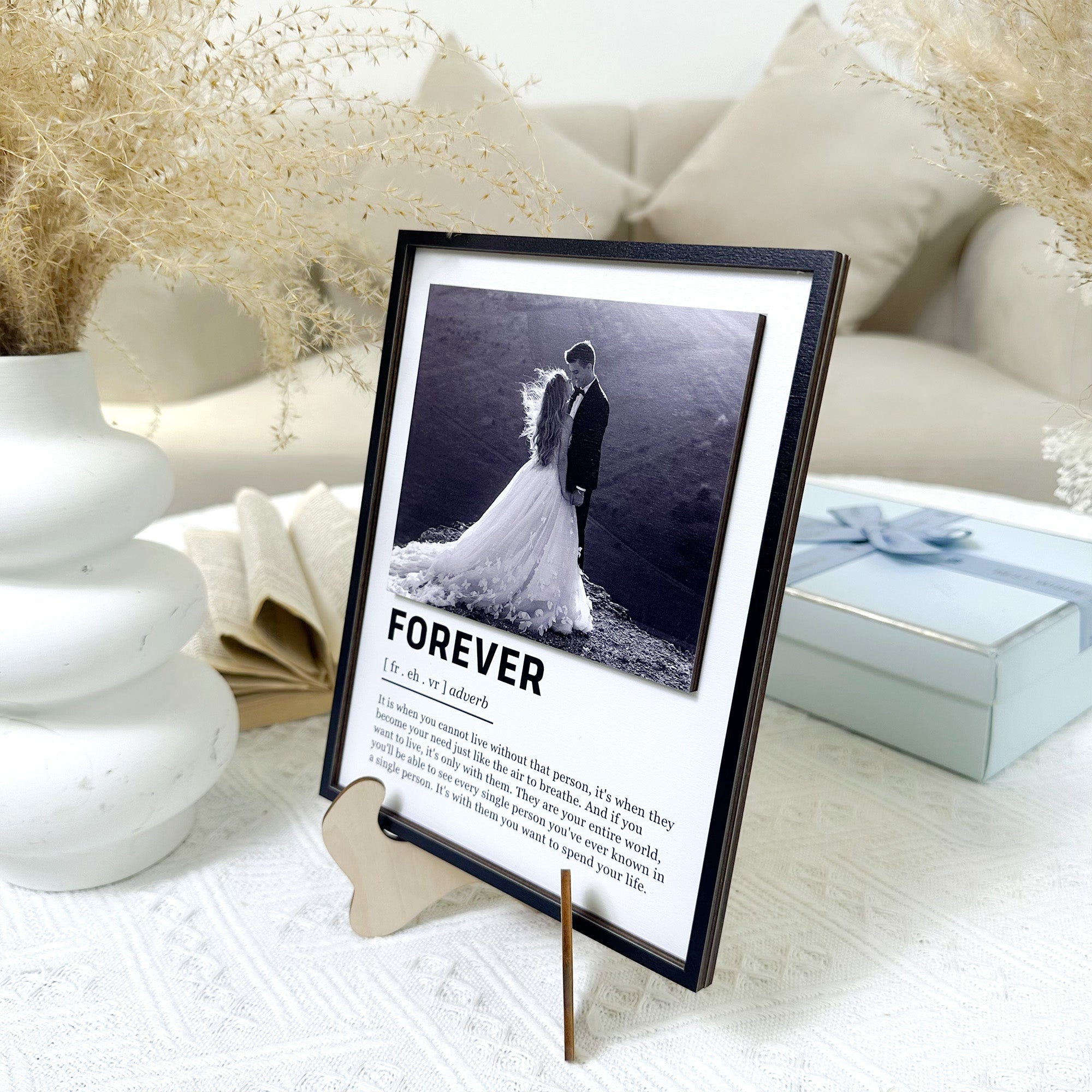 I Love You Forever - Personalized Wooden Photo Plaque