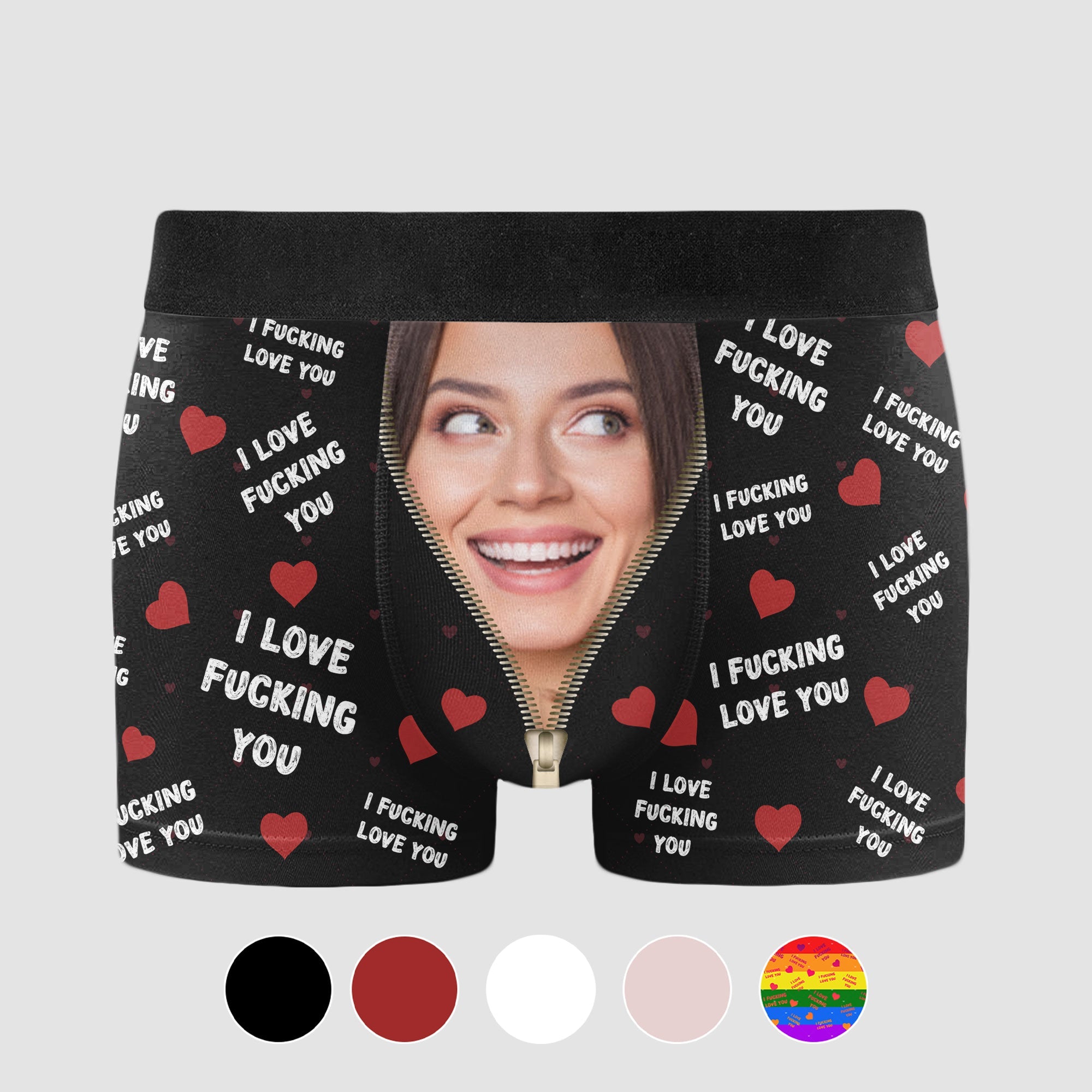 I Love You I Love ... You - Personalized Photo Men's Boxer Briefs