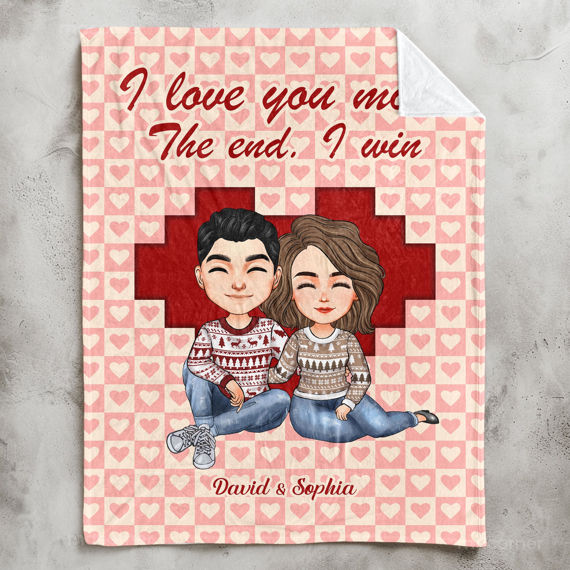 I Love You More - Personalized Blanket