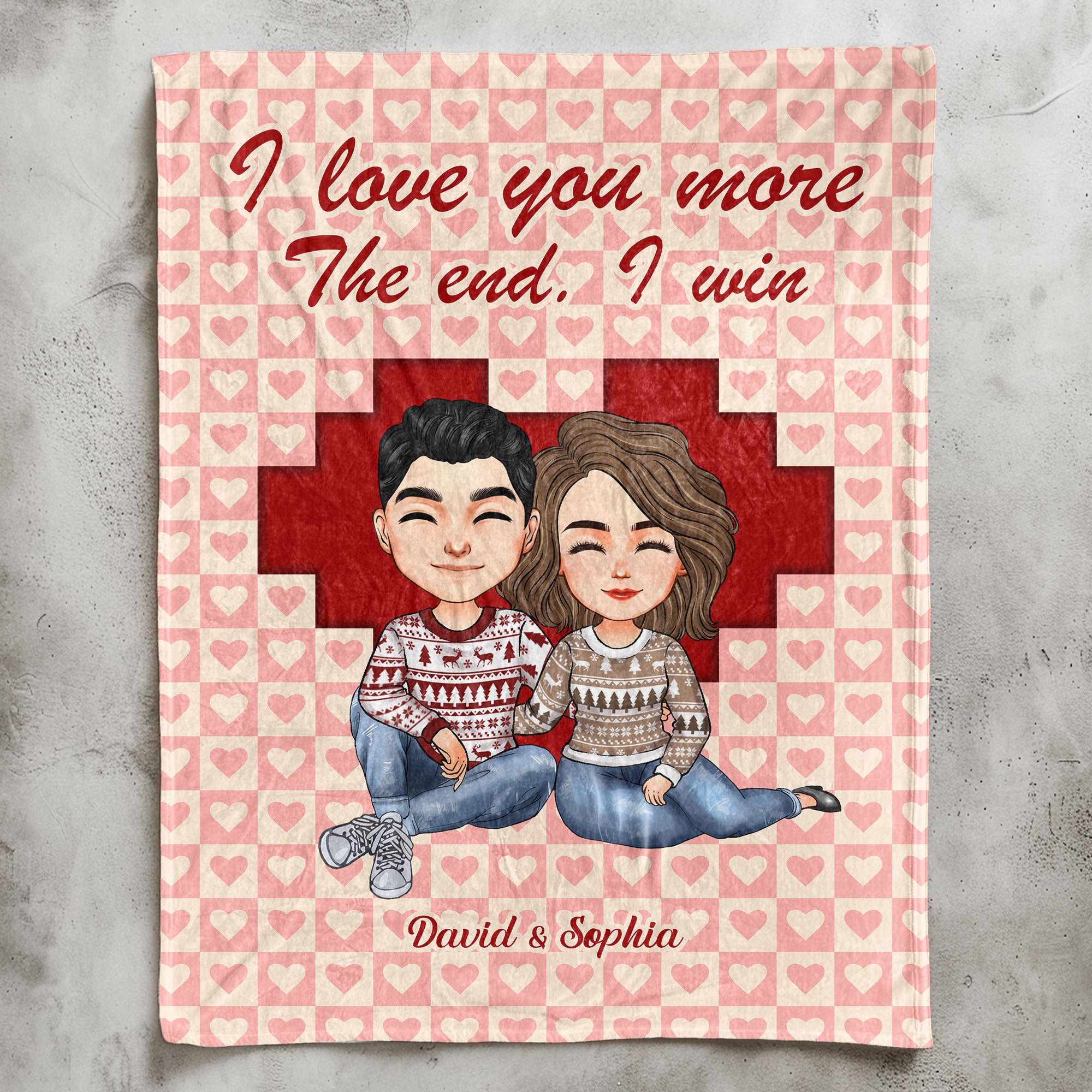 I Love You More - Personalized Blanket