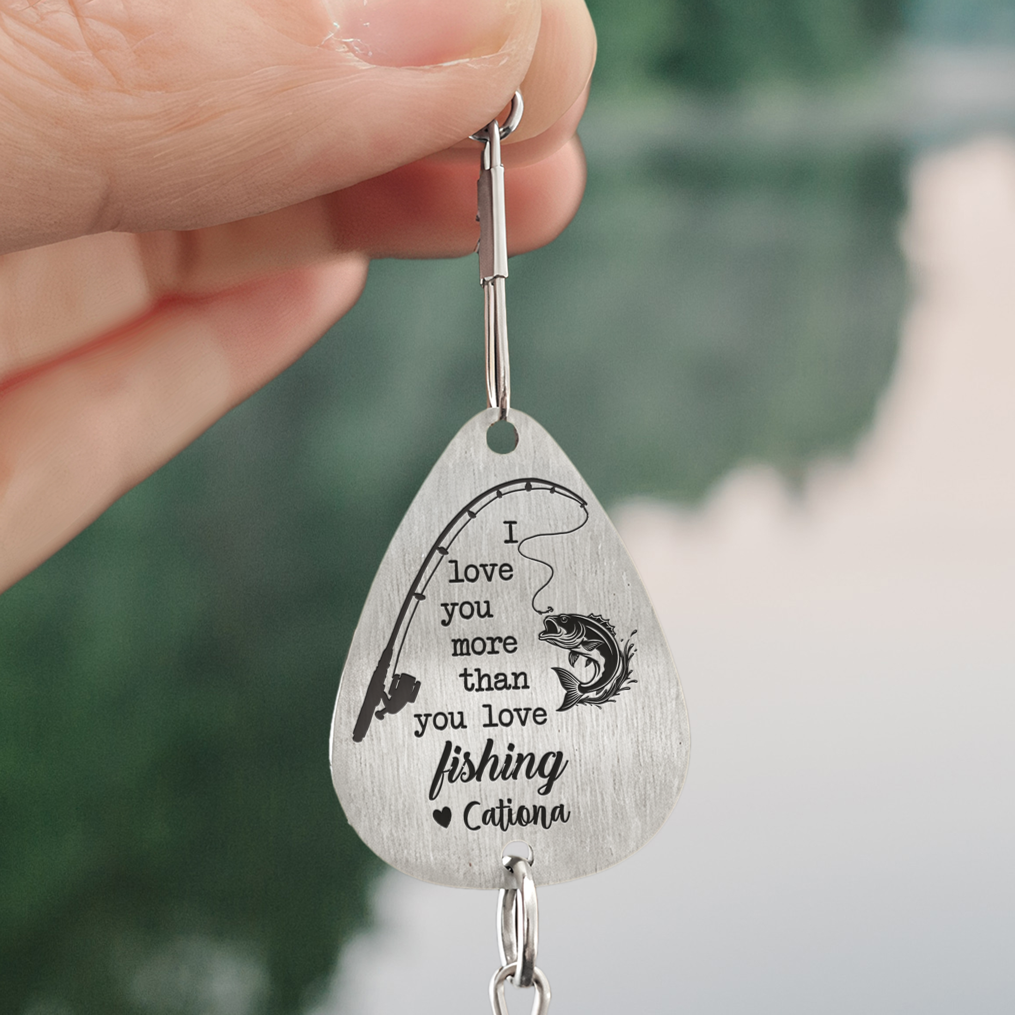 I Love You More Than You Love Fishing - Personalized Fishing Lure Keychain