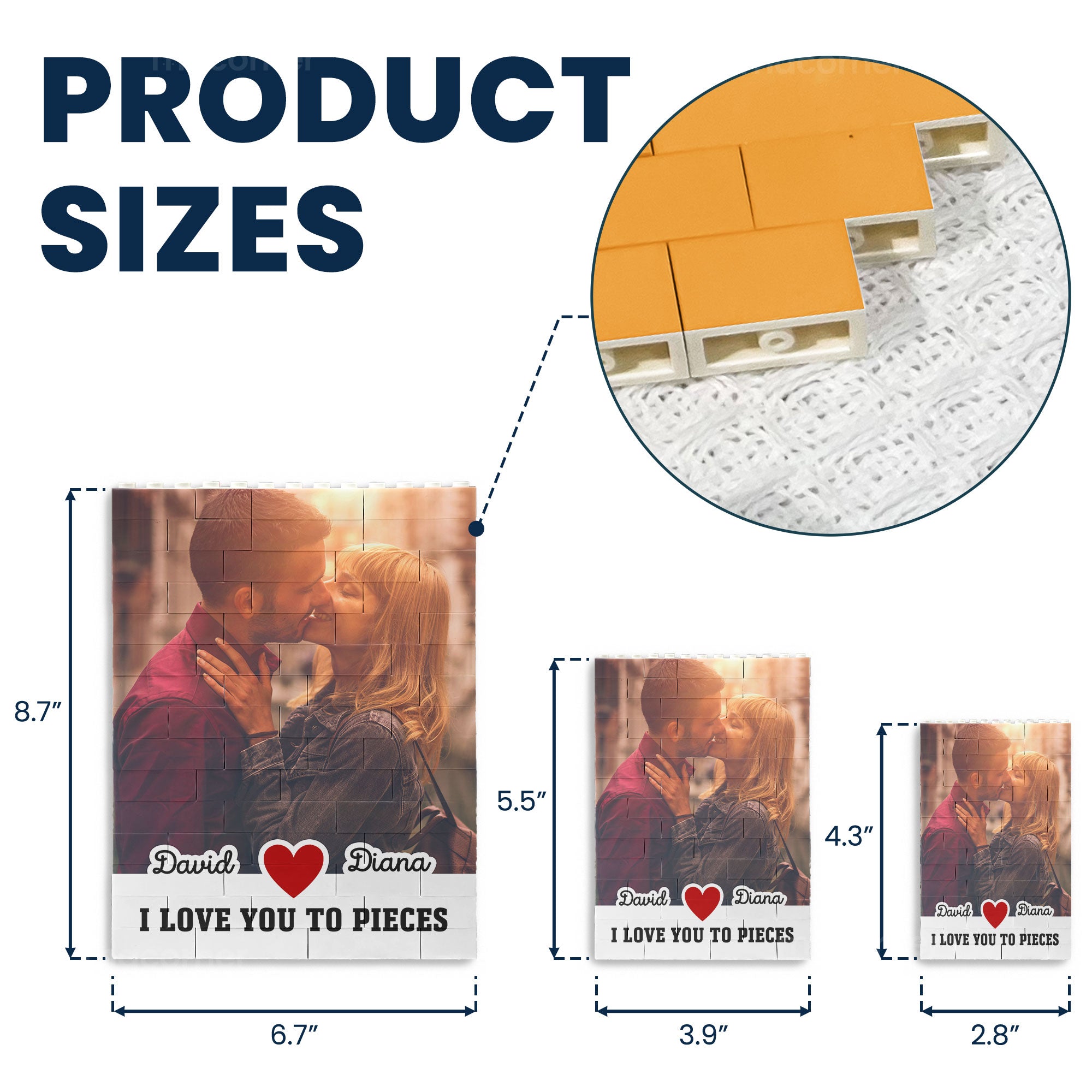 I Love You To Pieces - Personalized Photo Building Brick