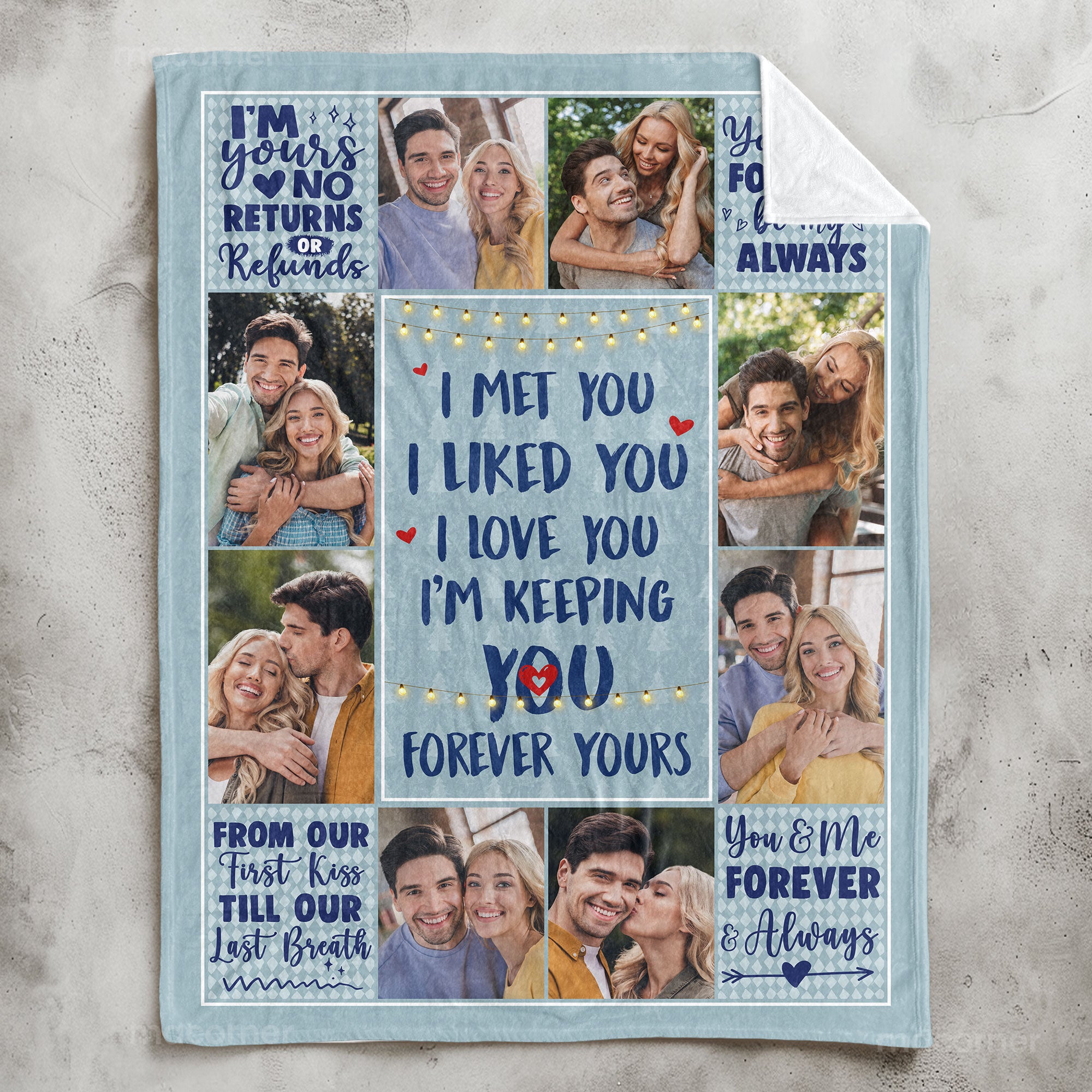 I Love You Forever & Always - Personalized Photo Blanket