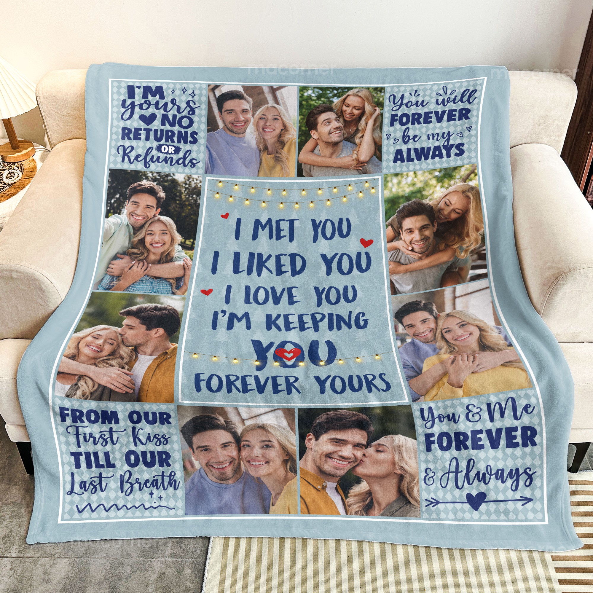 I Love You Forever & Always - Personalized Photo Blanket