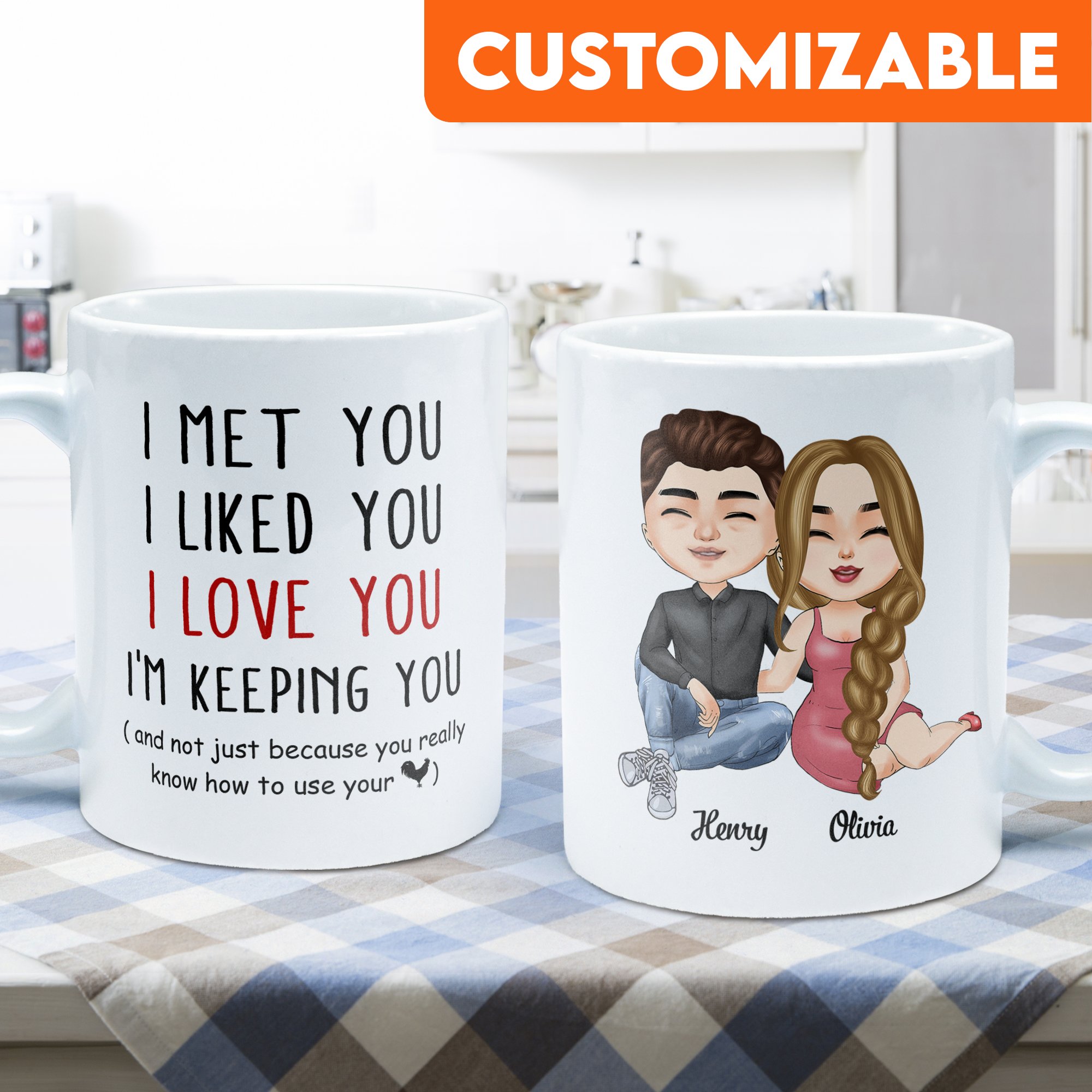 I Met You I Liked You I Love You I Am Keeping You - Personalized Mug - Anniversary, Valentine's Day Gift For Husband, BoyFriend, Fiancé