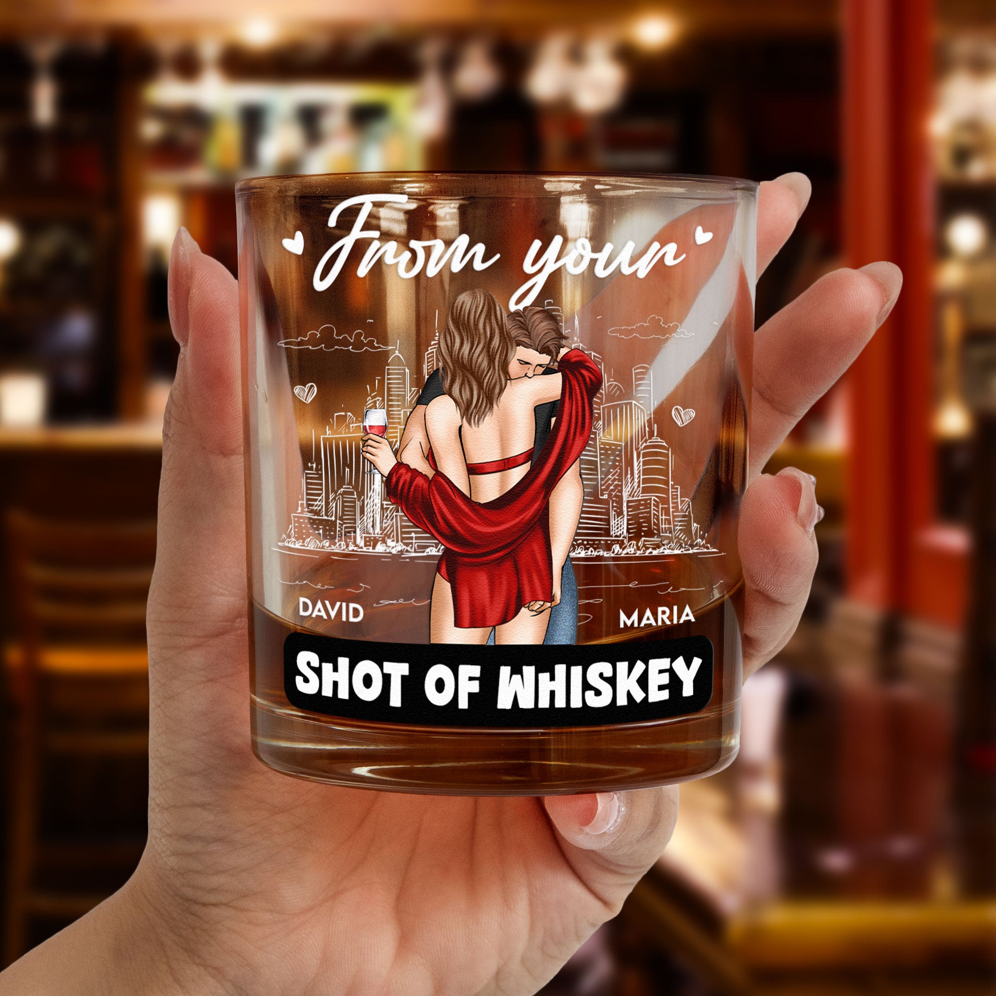 I Met You I Liked You I Love You - Personalized Whiskey Glass