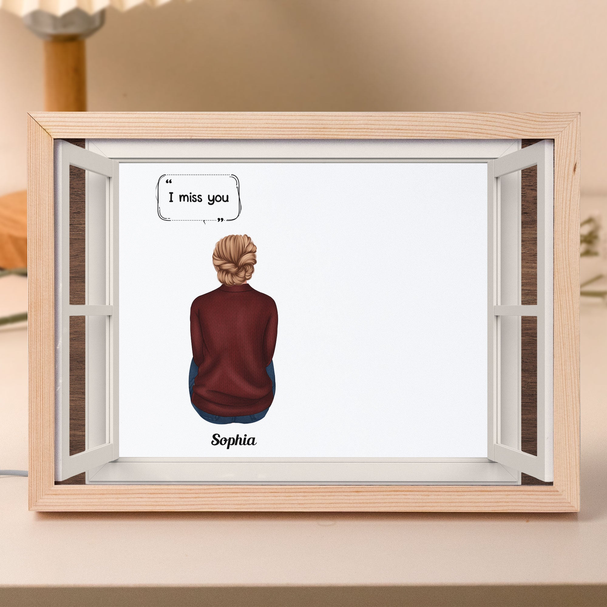 I Miss You - I Know - Personalized Light Up Picture Frame