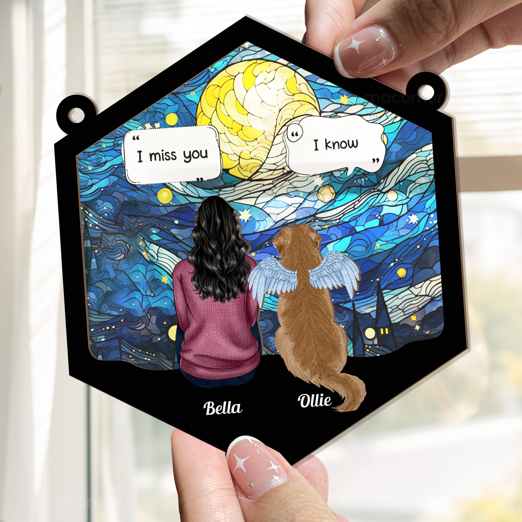 I Miss You- Pet Memorial - Personalized Window Hanging Suncatcher Ornament