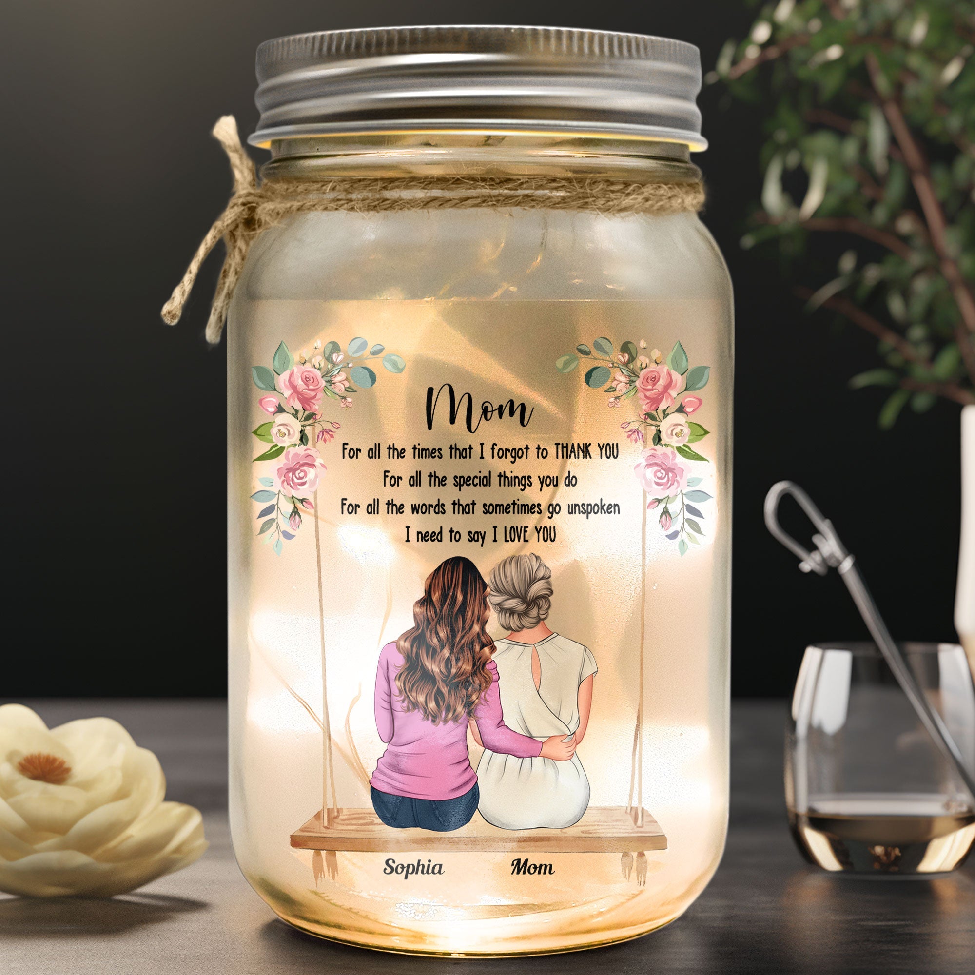 I Need To Say I Love You Mom - Personalized Mason Jar Light