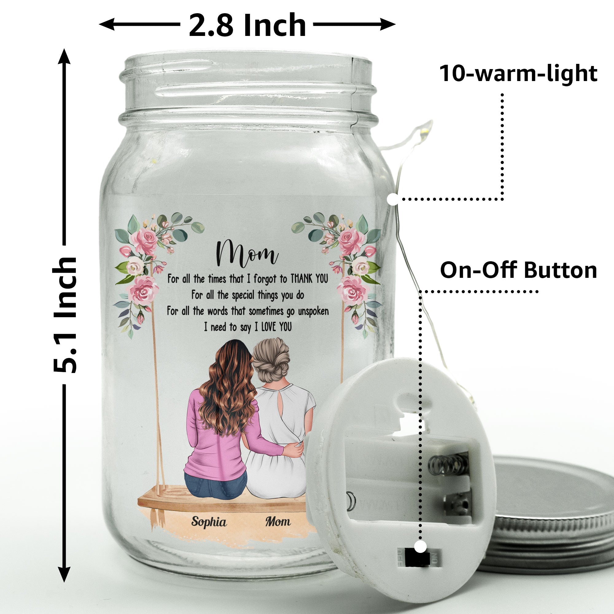 I Need To Say I Love You Mom - Personalized Mason Jar Light