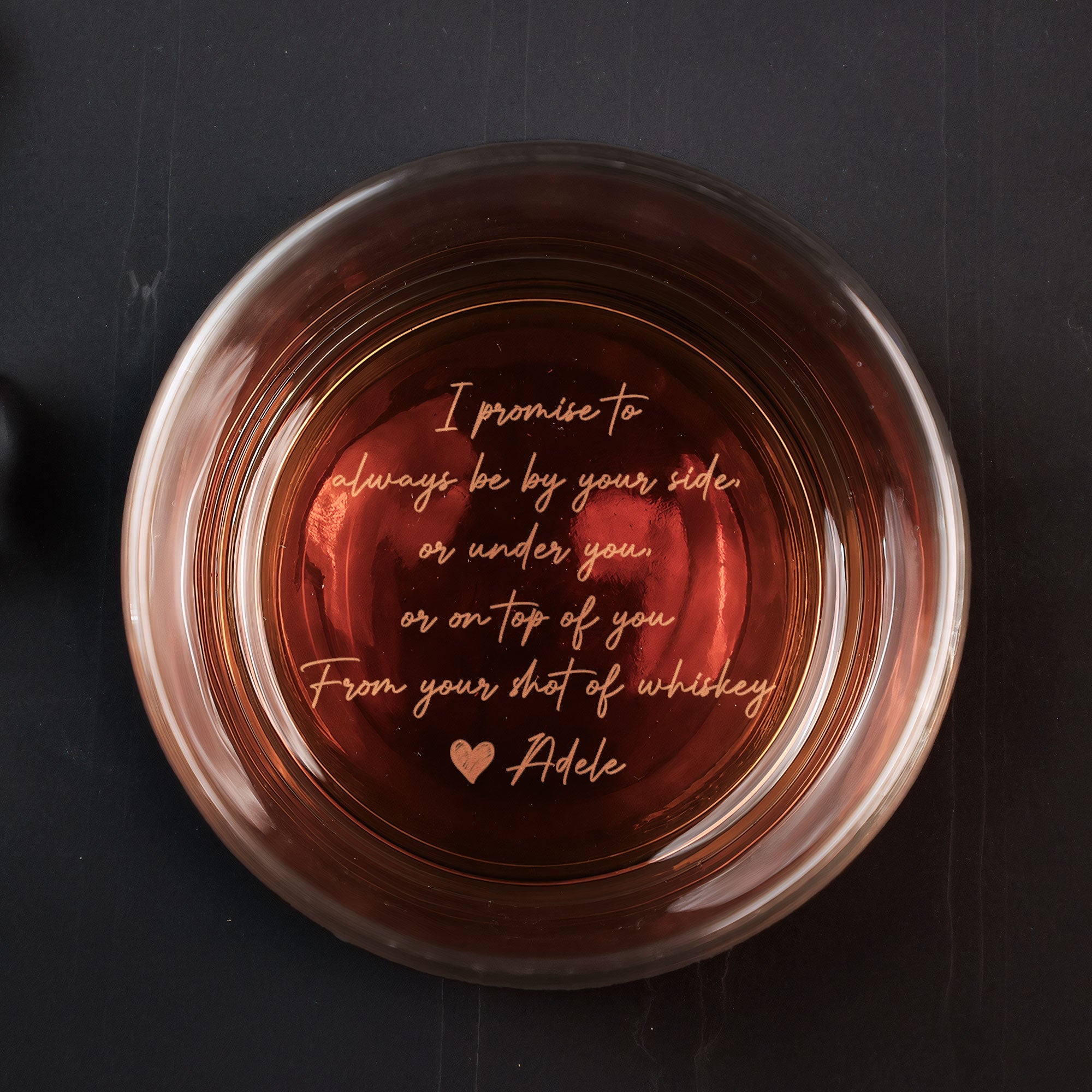 I Promise To Always Be By Your Side - Personalized Engraved Whiskey Glass