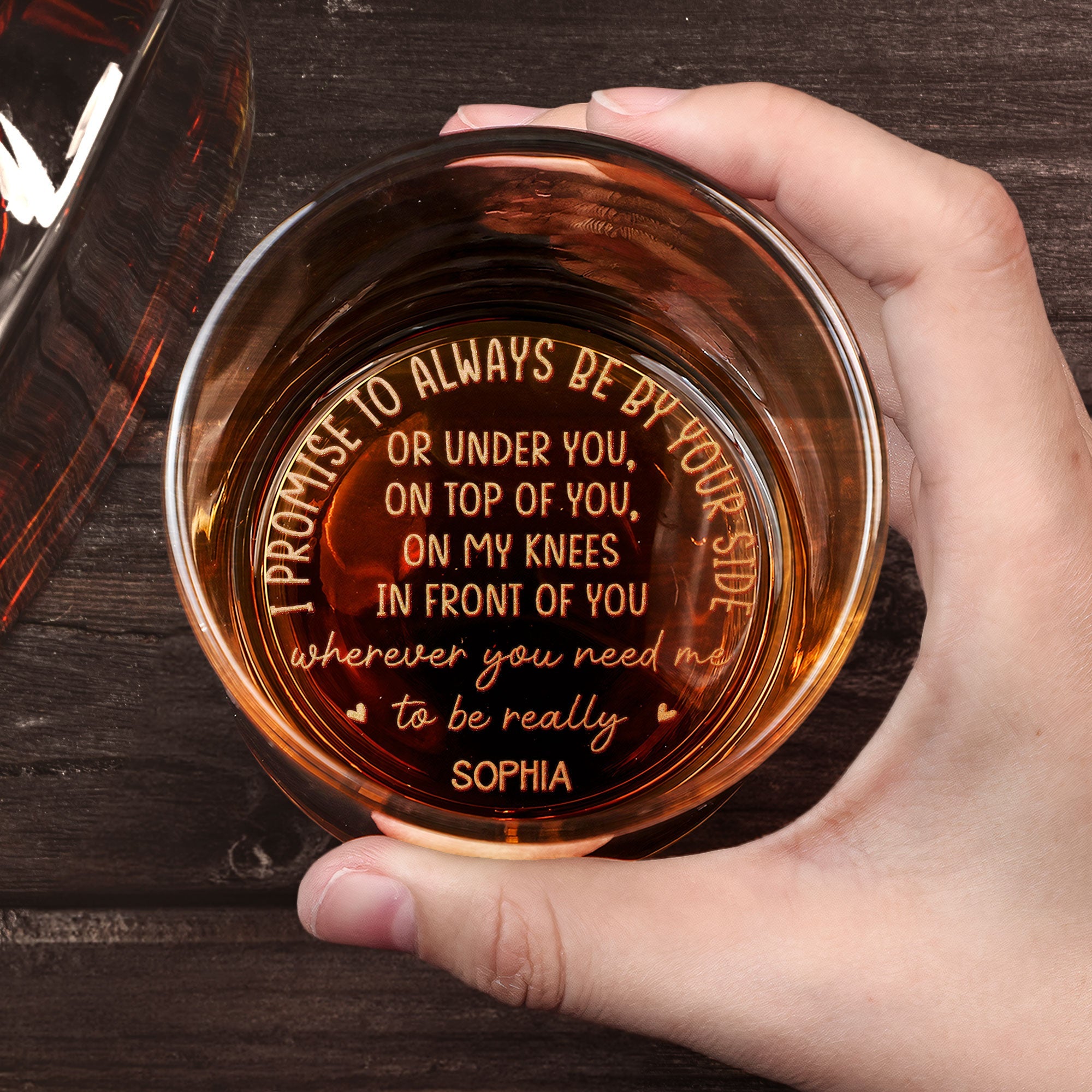 I Promise To Always Be By Your Side - Personalized Engraved Whiskey Glass