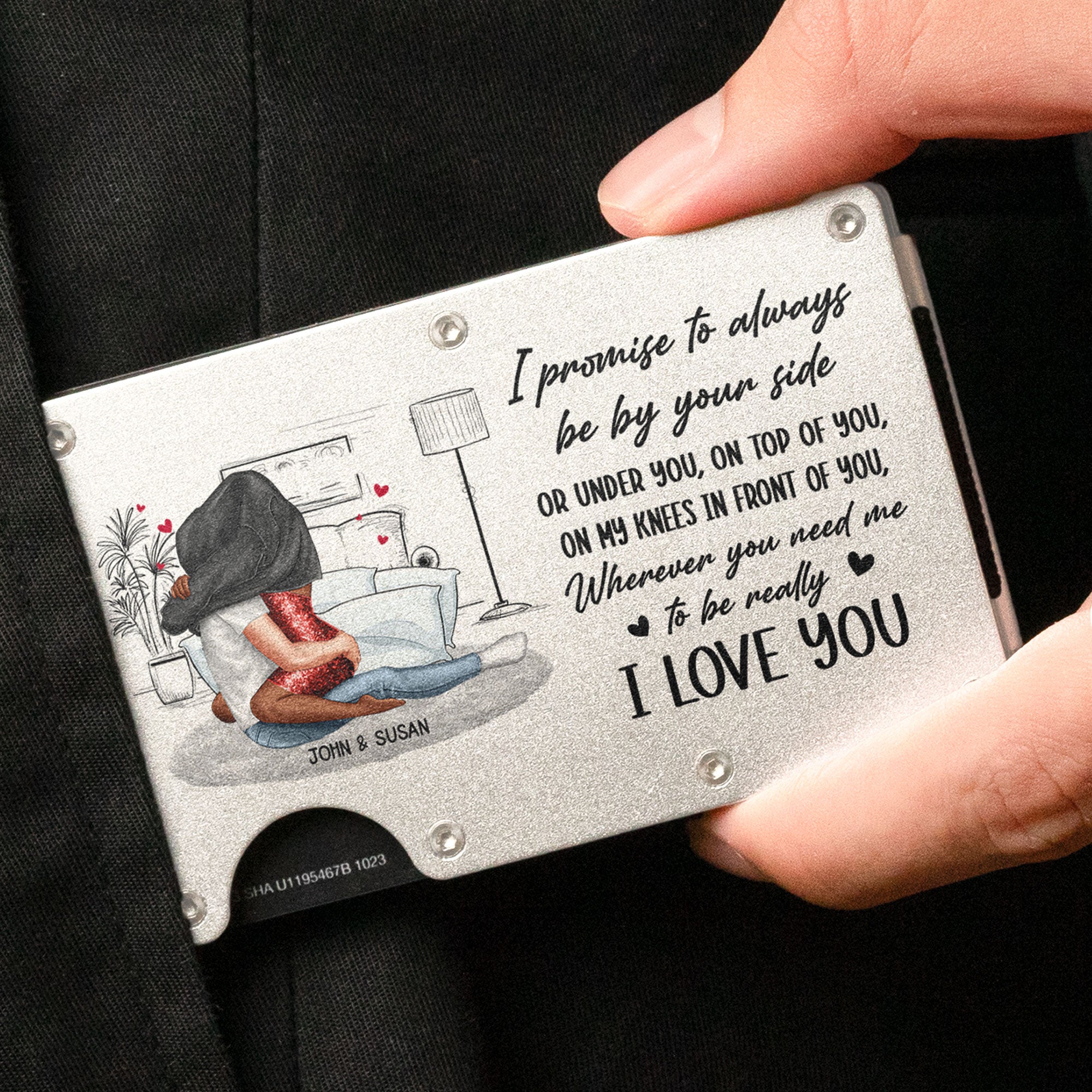 I Promise To Always Be By Your Side - Personalized Metal Card Holder