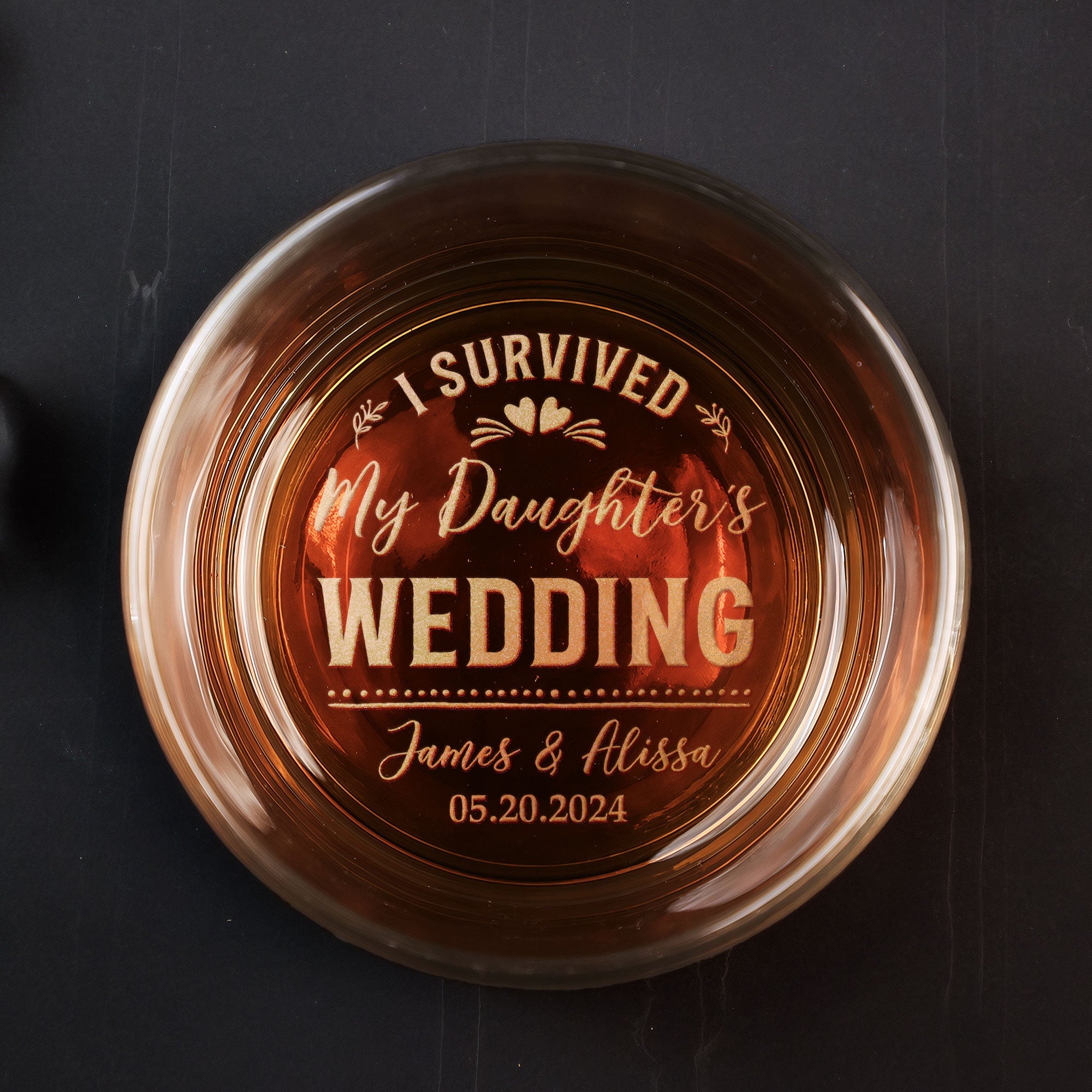 I Survived My Daughter's Wedding - Personalized Engraved Whiskey Glass