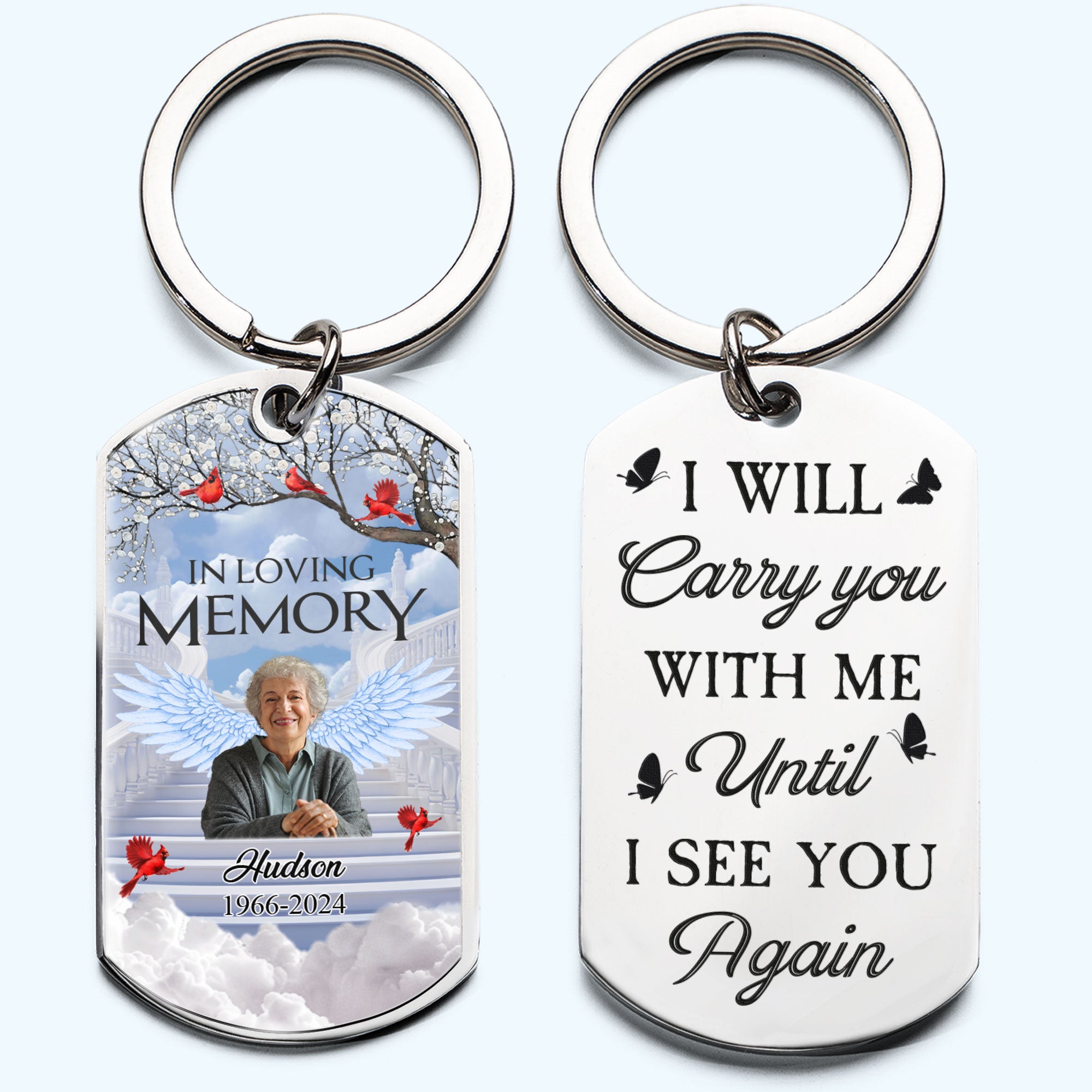 I Will Carry You With Me - Personalized Stainless Steel Photo Keychain