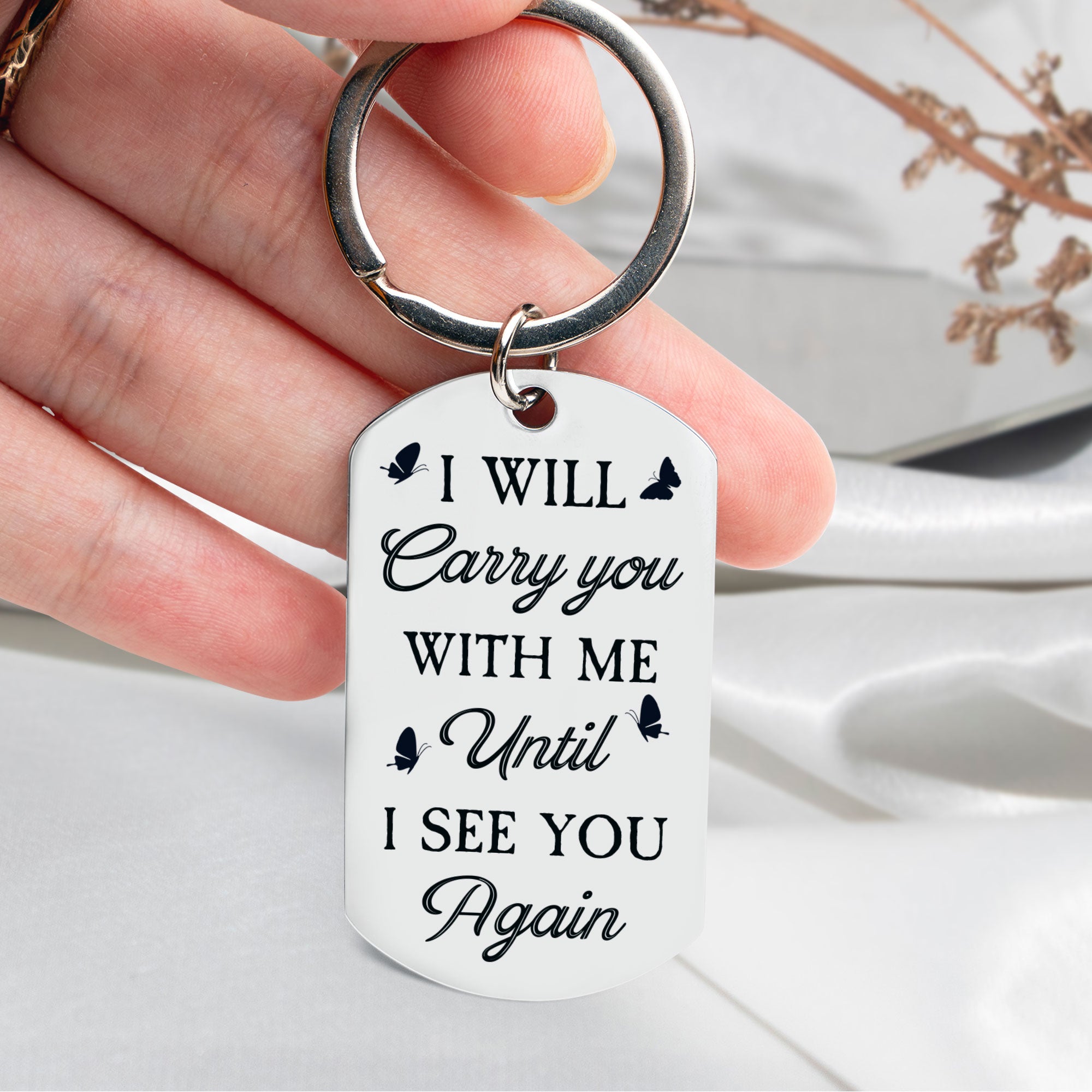 I Will Carry You With Me - Personalized Stainless Steel Photo Keychain