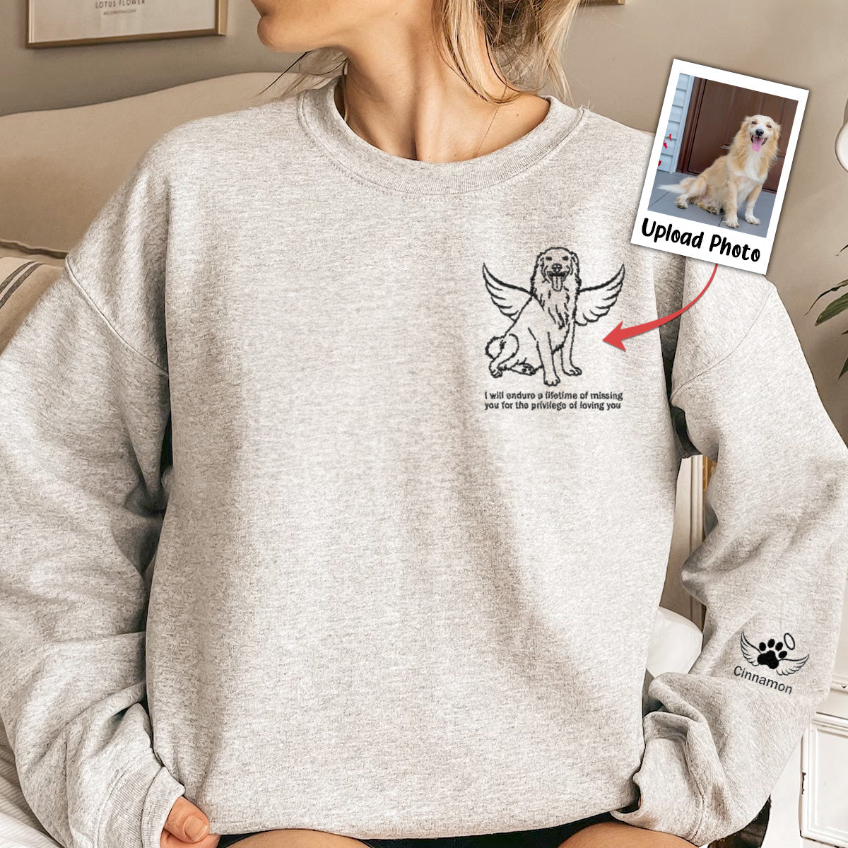 I Will Endure A Lifetime Of Missing You - Custom Embroidered Sweatshirt