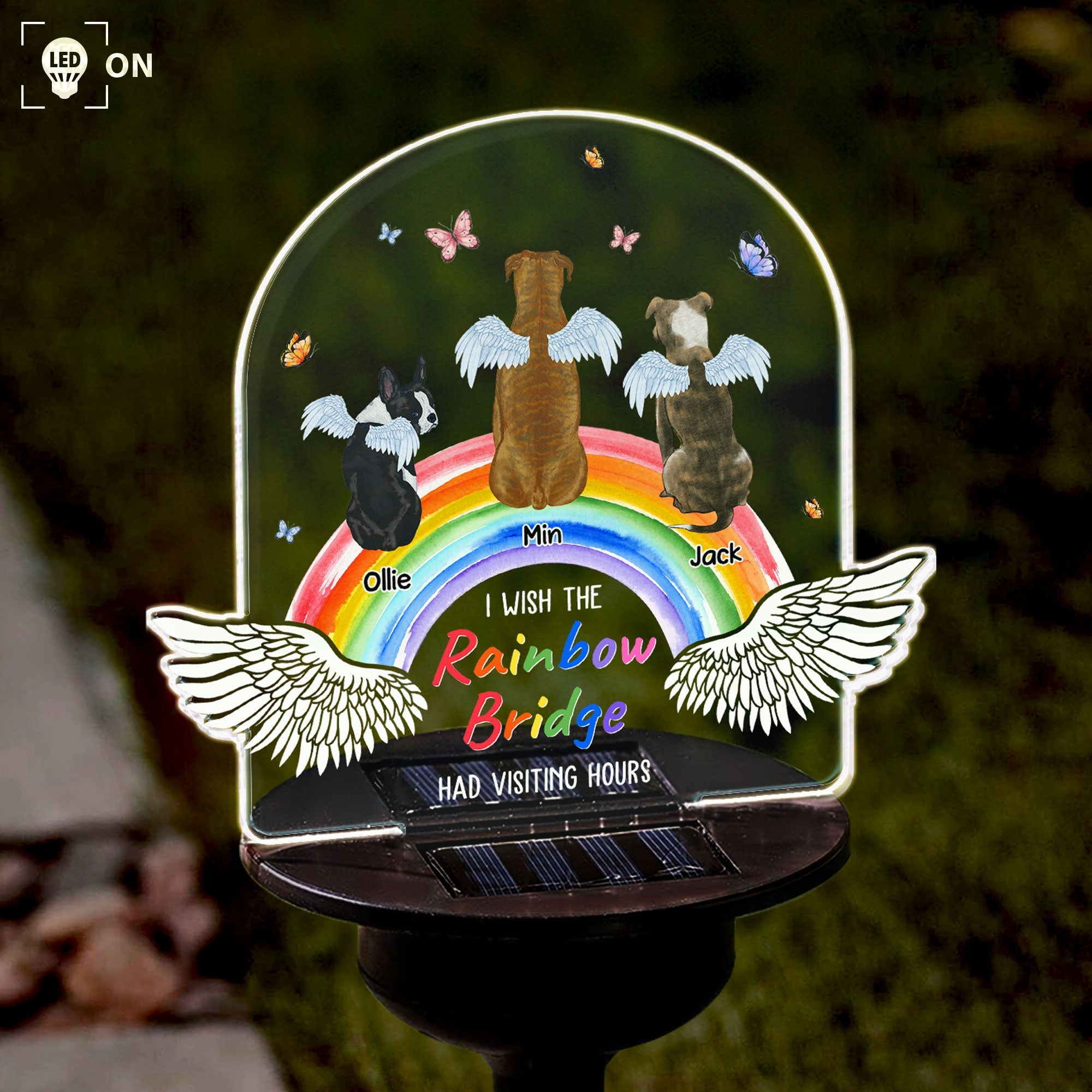 I Wish The Rainbow Bridge Had Visiting Hours - Personalized Solar Light