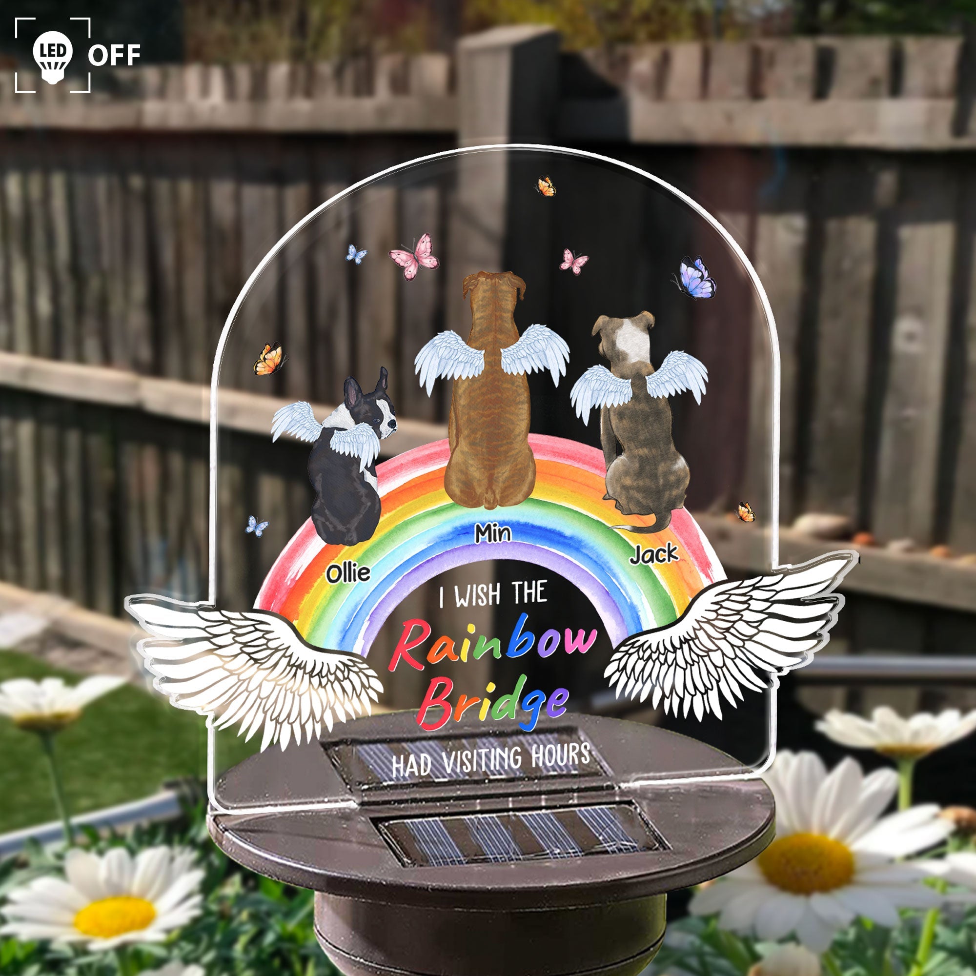 I Wish The Rainbow Bridge Had Visiting Hours - Personalized Solar Light