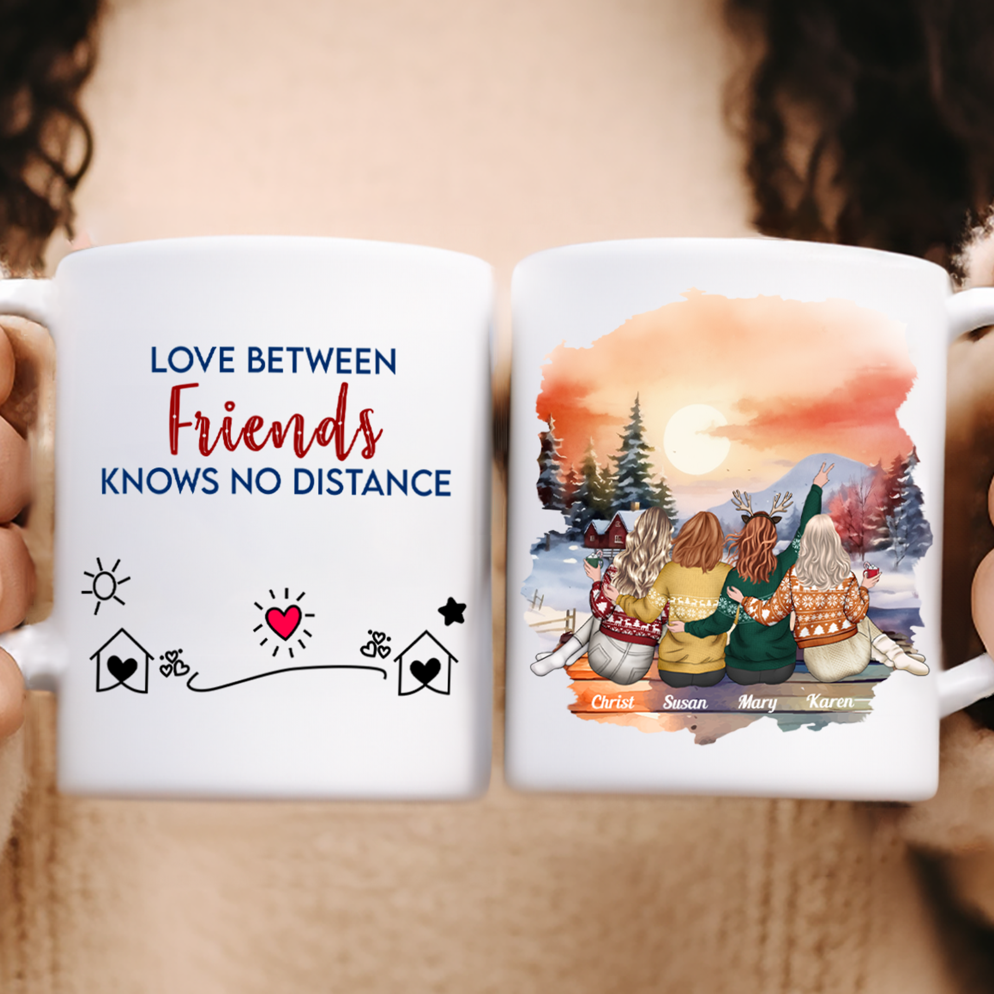 I Wish You Lived Next Door Long Distance Friendship - Personalized Mug