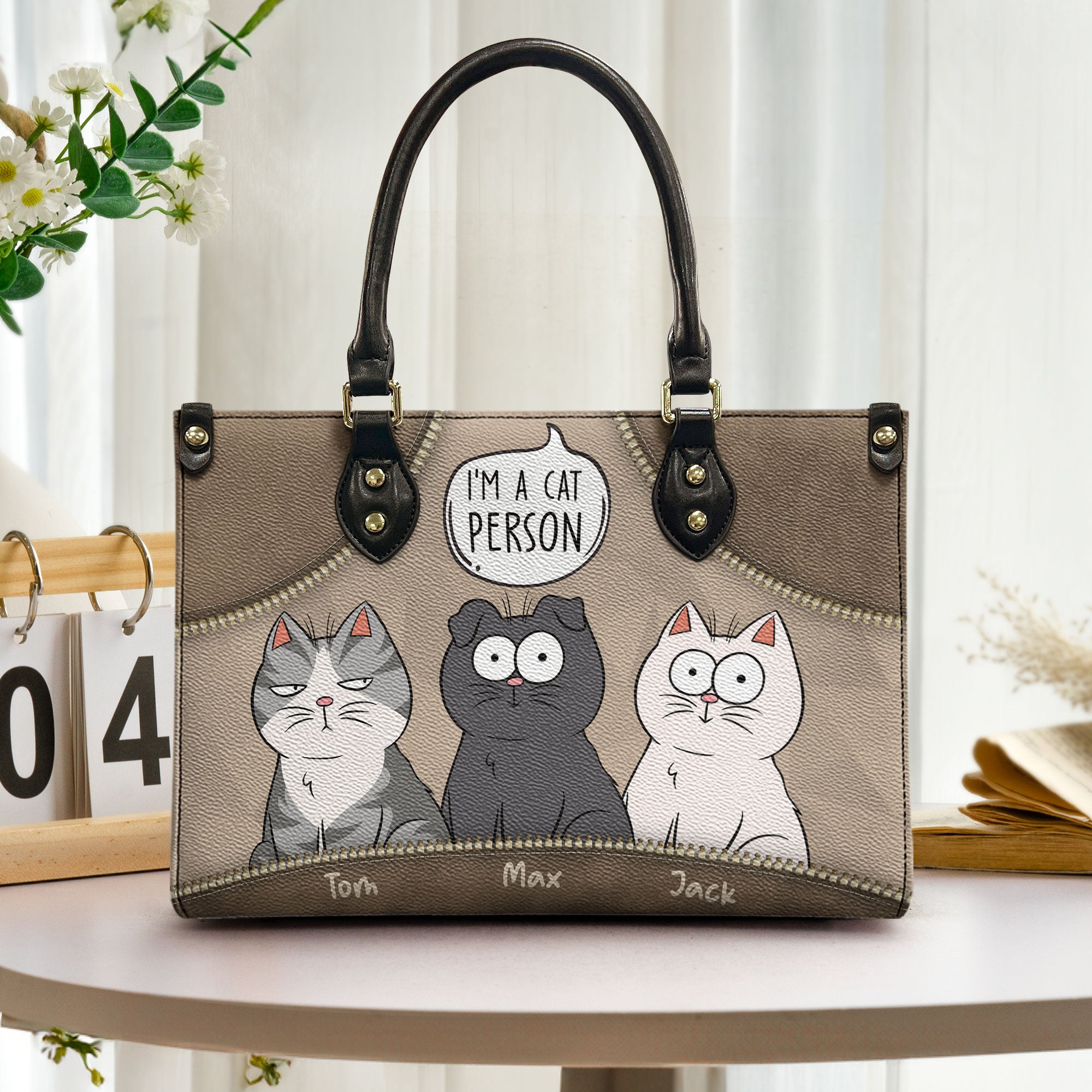 I'm A Cat Person - Personalized Leather Bag