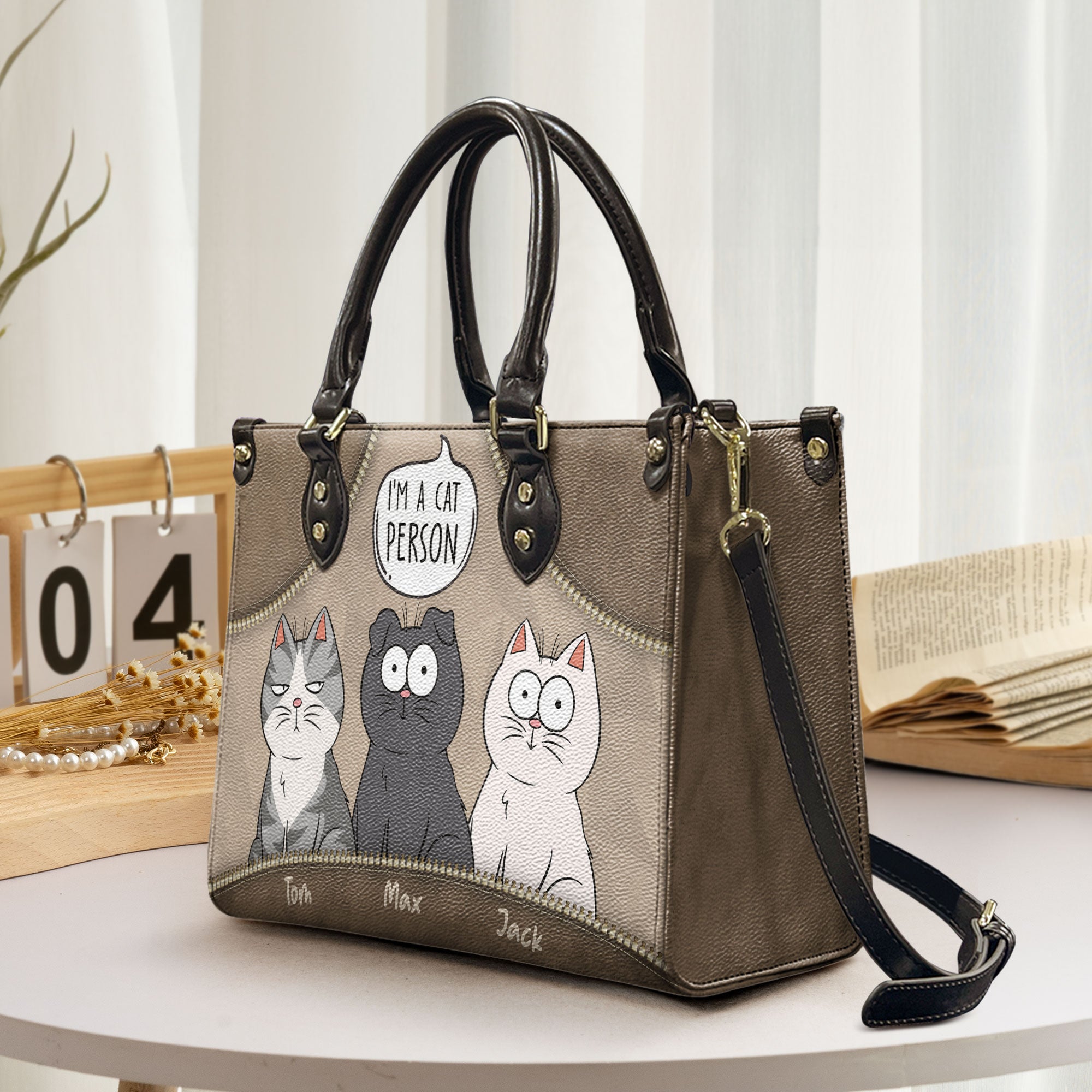 I'm A Cat Person - Personalized Leather Bag