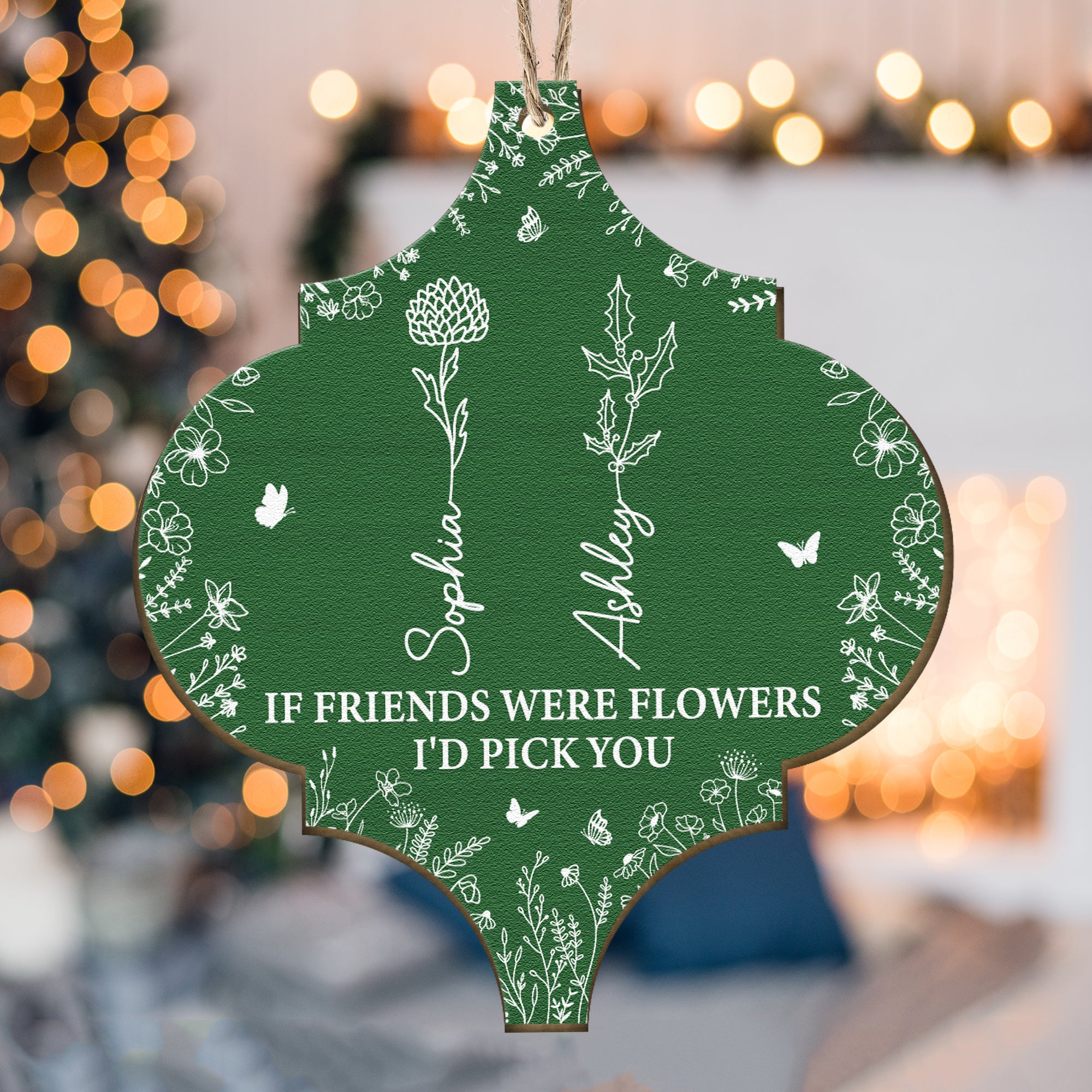 I'd Pick You - Personalized Wooden Ornament