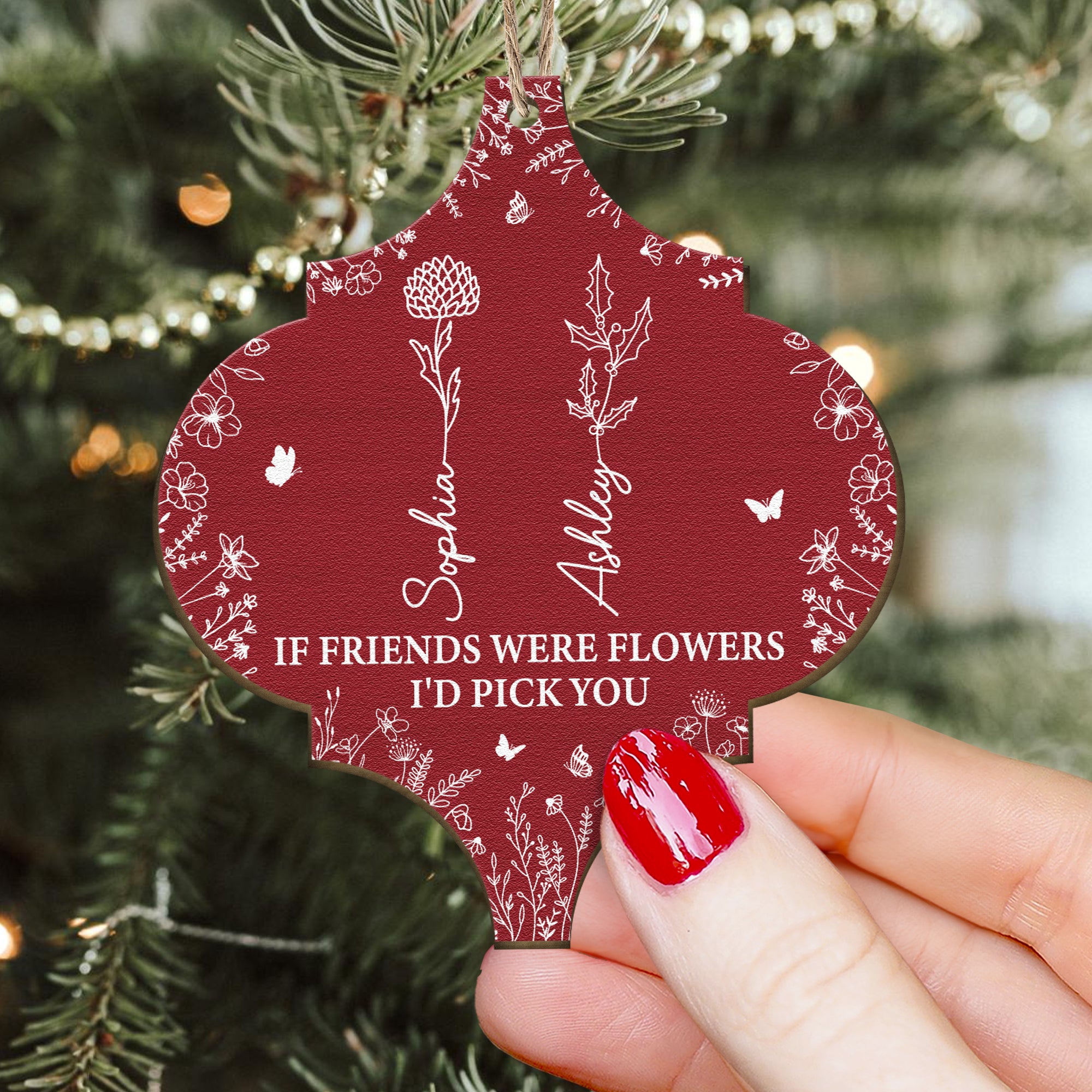 I'd Pick You - Personalized Wooden Ornament