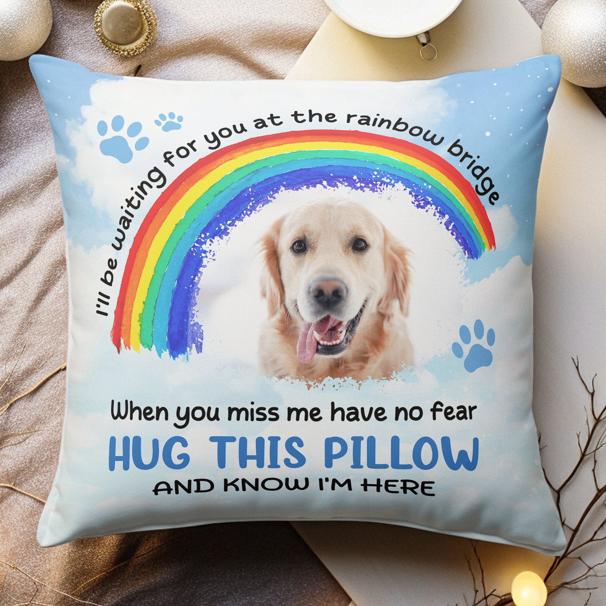 I'll Be Waiting For You - Personalized Photo Pillow (Insert Included)