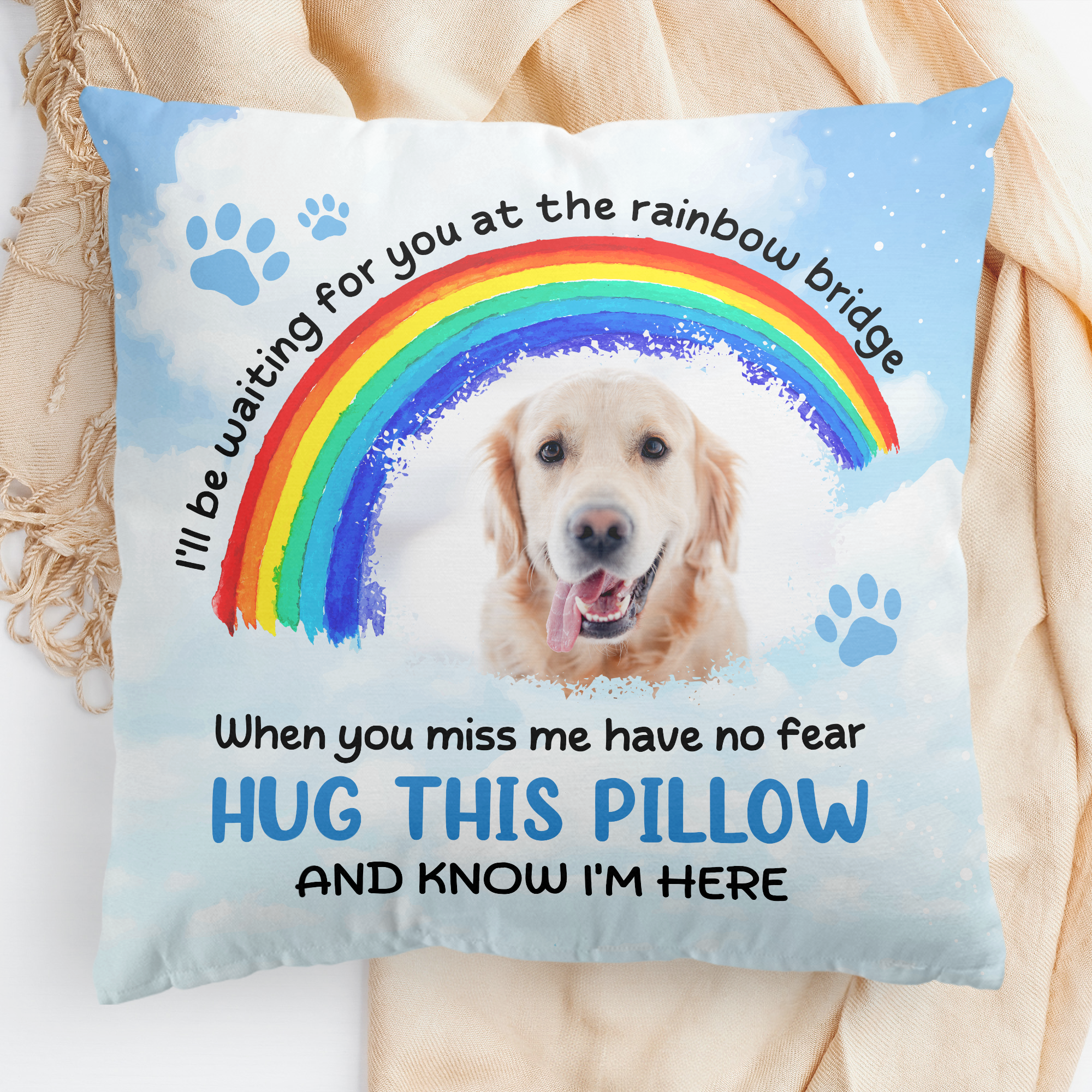 I'll Be Waiting For You - Personalized Photo Pillow (Insert Included)