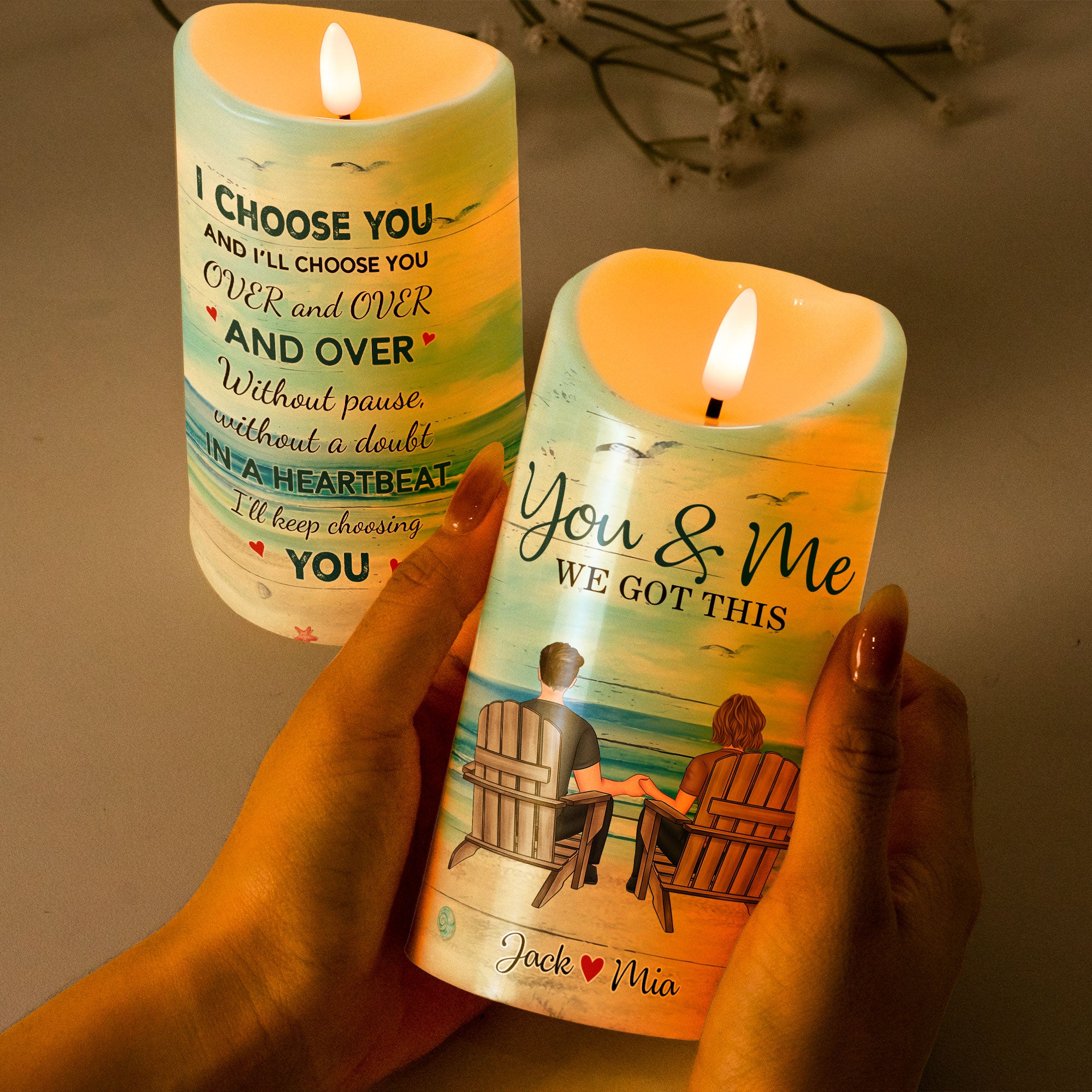 I'll Keep Choosing You - Personalized LED Candle