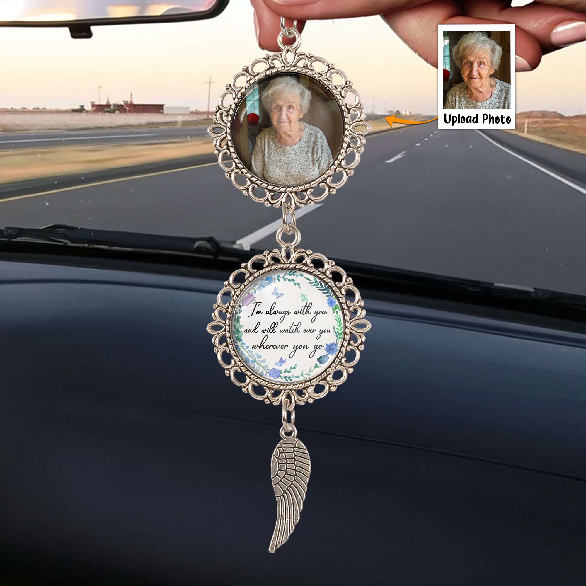 I'm Always With You And Will Watch Over You - Personalized Photo Car Ornament