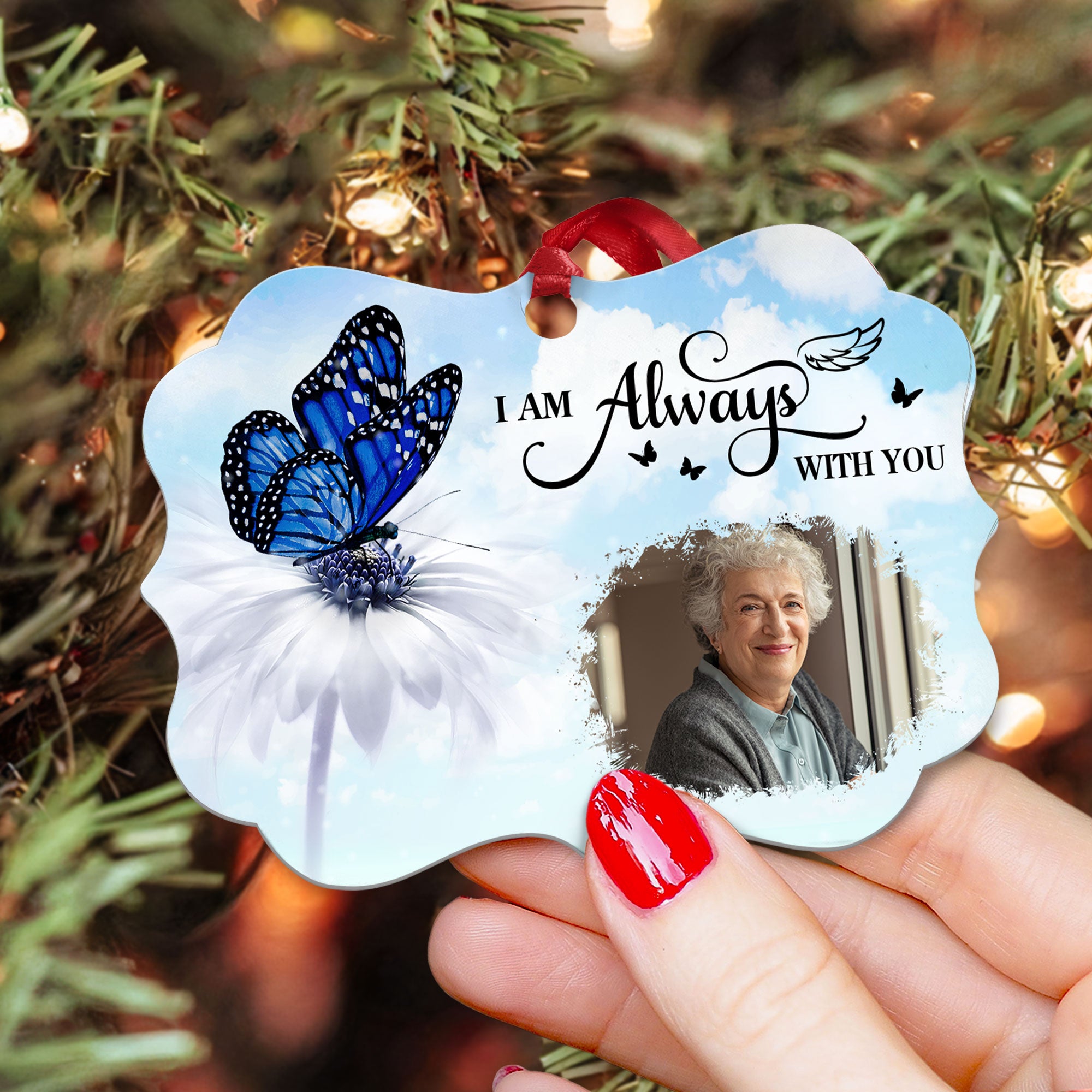 I'm Always With You - Butterfly Version - Personalized Aluminum Photo Ornament