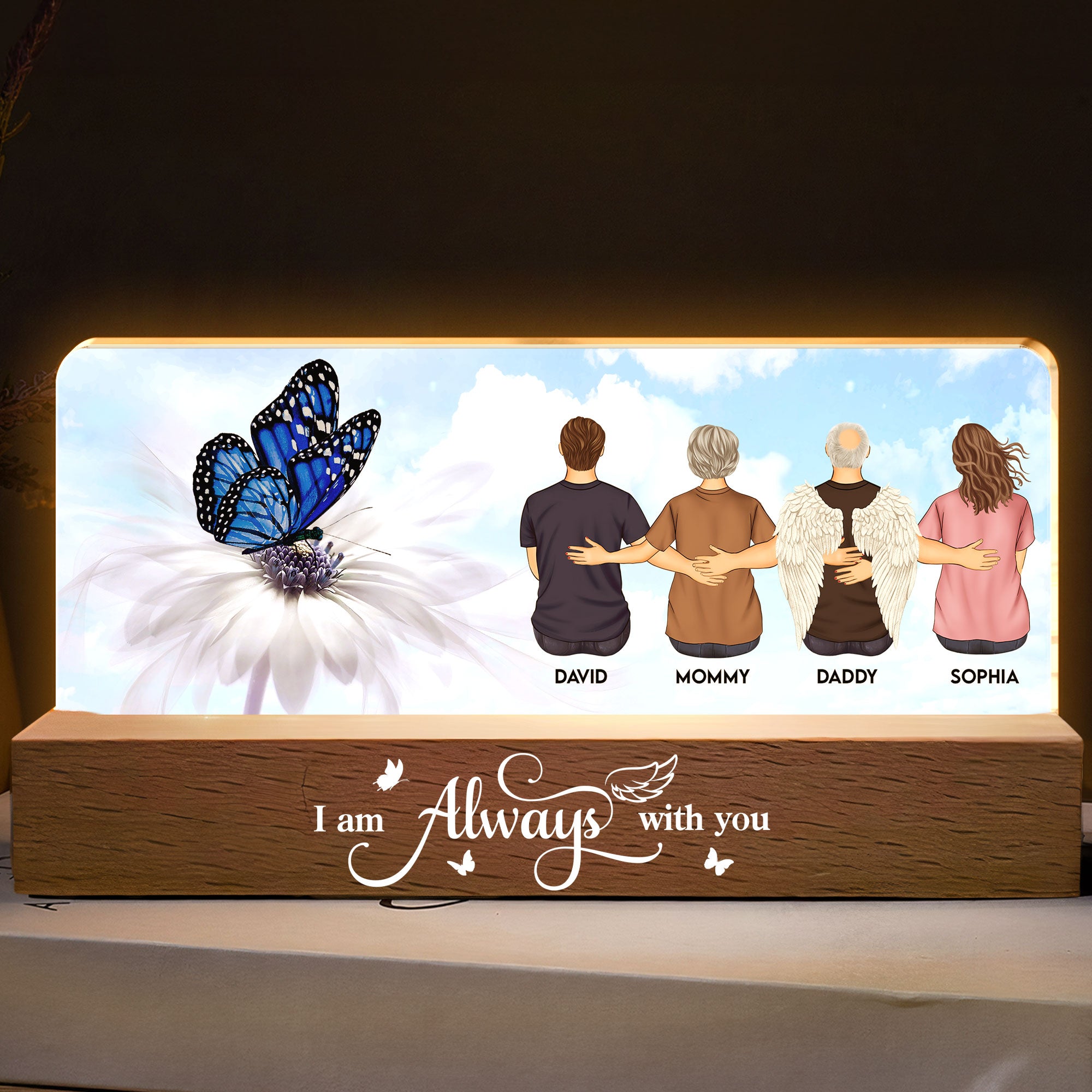 I'm Always With You - Butterfly Version - Personalized LED Night Light