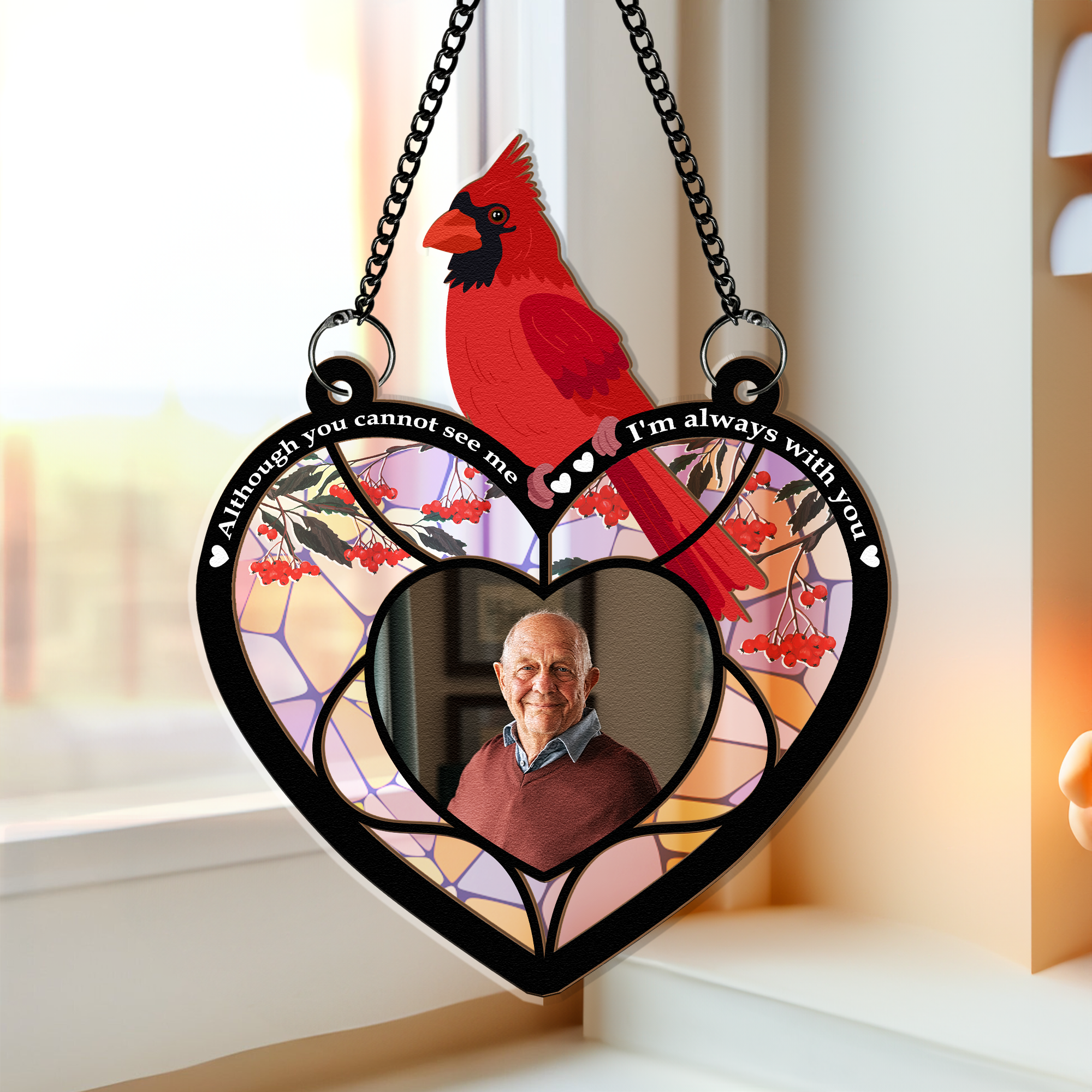 I'm Always With You - Personalized Window Hanging Suncatcher Photo Ornament