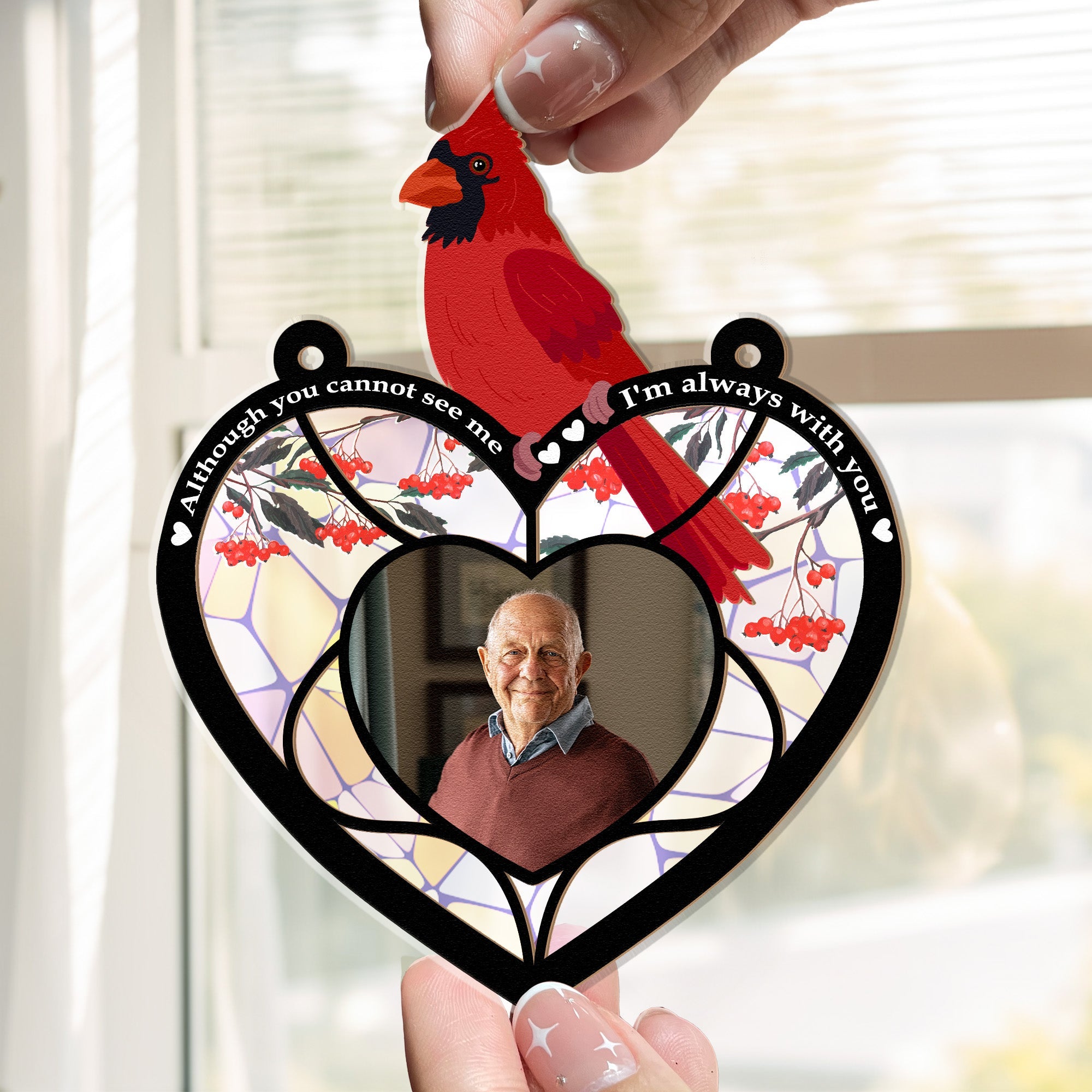 I'm Always With You - Personalized Window Hanging Suncatcher Photo Ornament