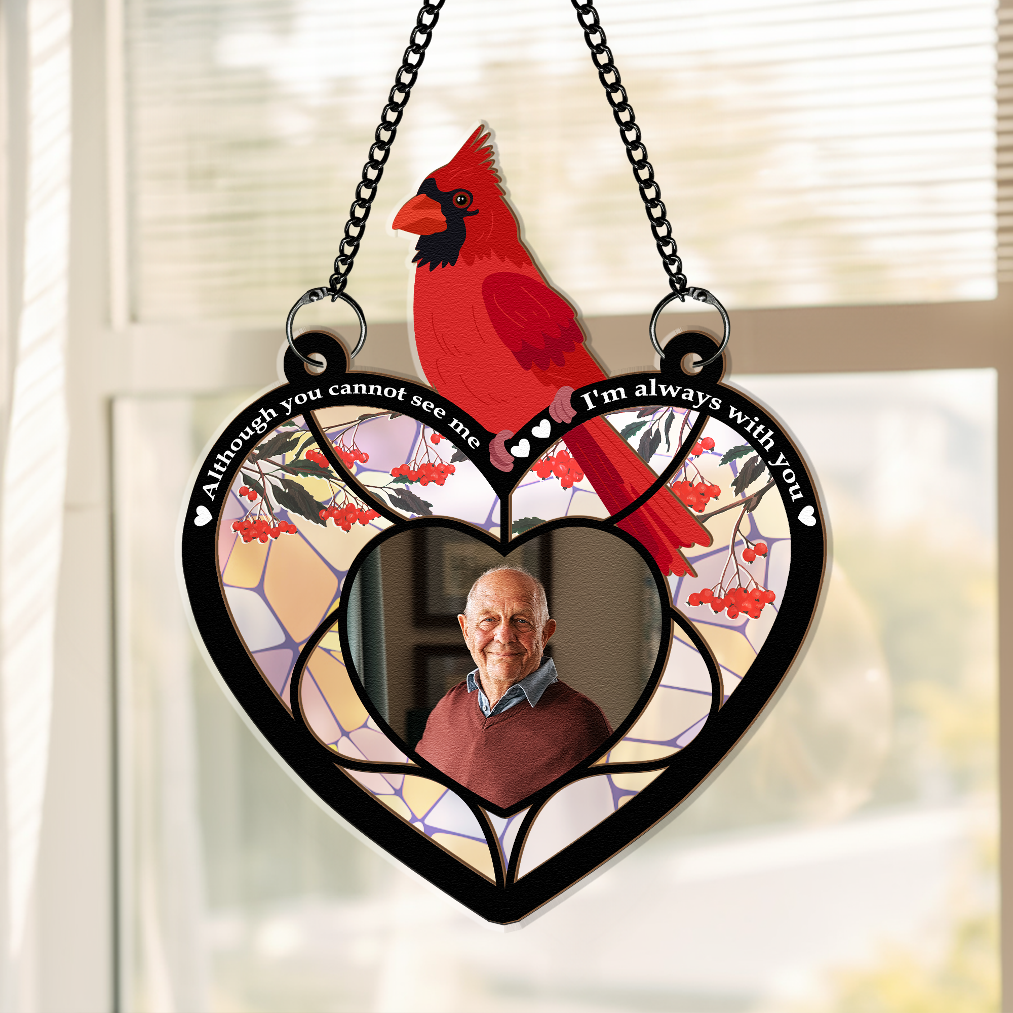 I'm Always With You - Personalized Window Hanging Suncatcher Photo Ornament