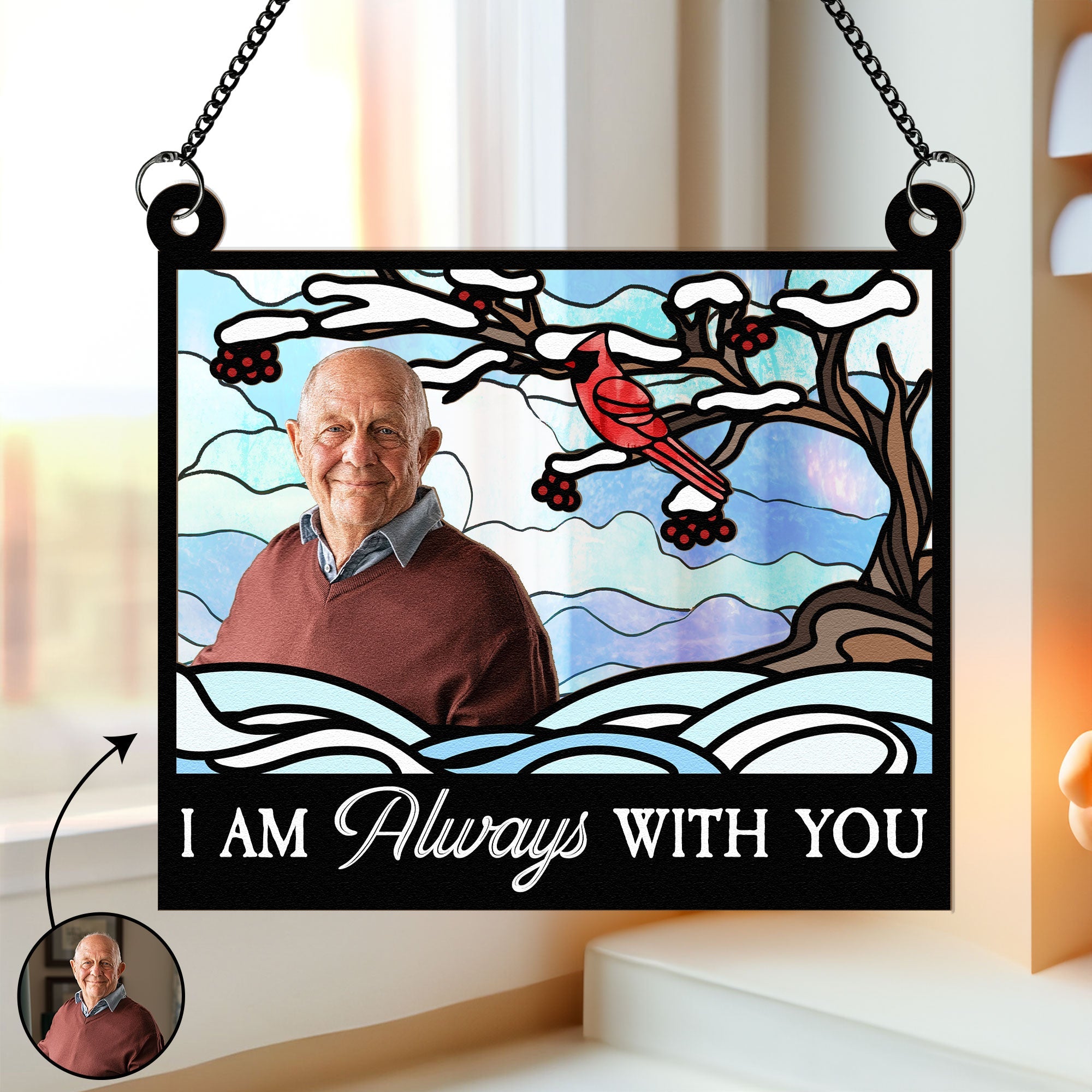 I'm Always With You - Personalized Photo Window Hanging Suncatcher Ornament