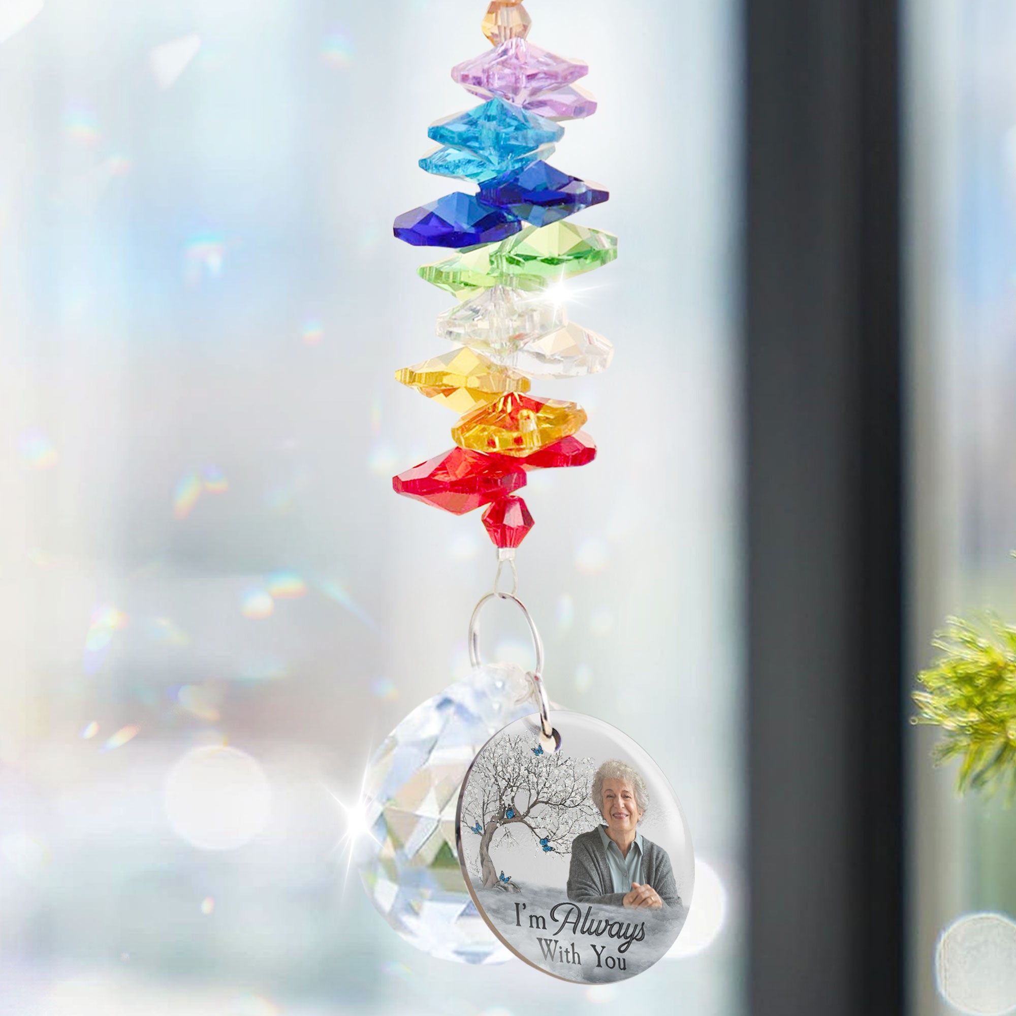 I'm Always With You - Tree Version - Personalized Photo Ball Prism Suncatcher