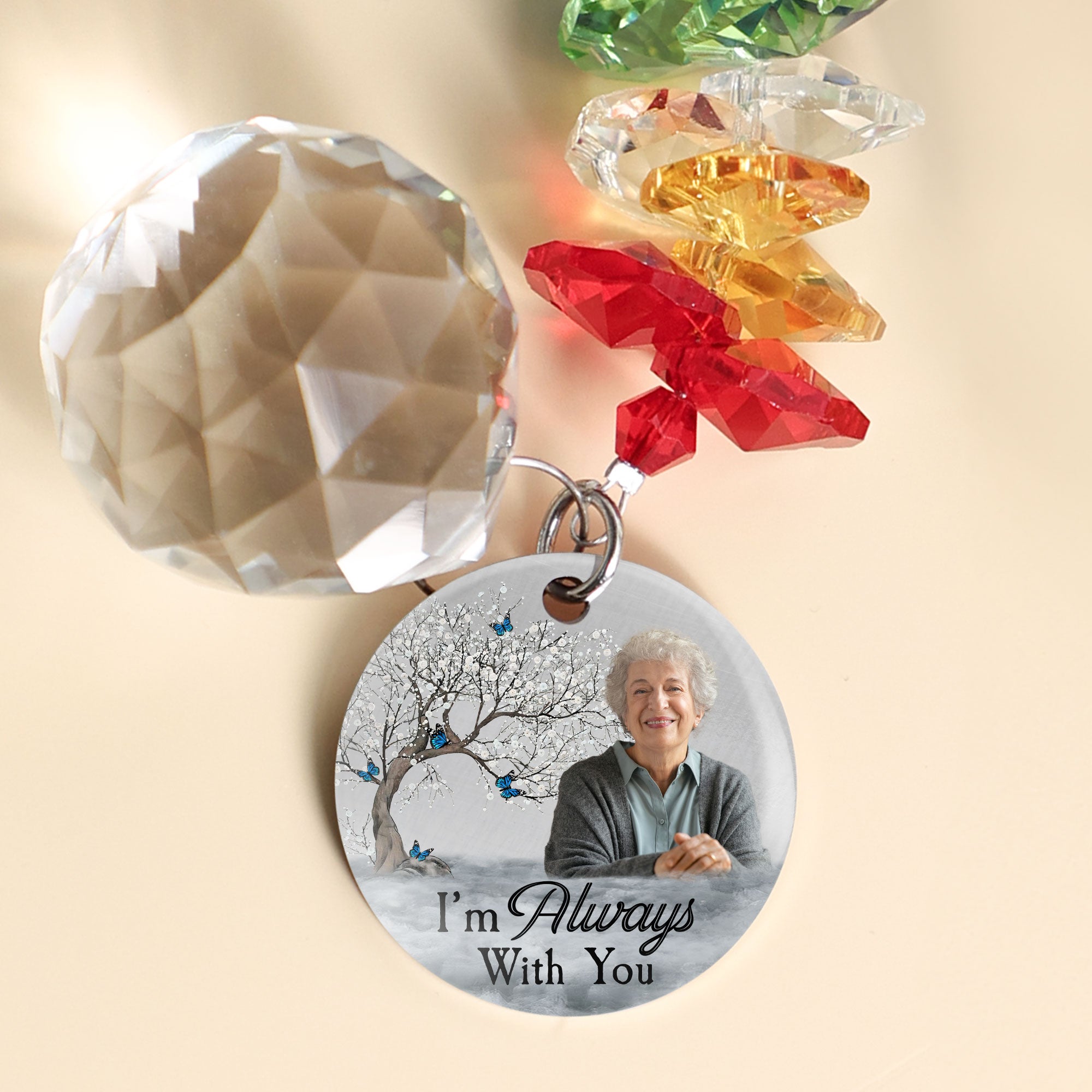 I'm Always With You - Tree Version - Personalized Photo Ball Prism Suncatcher