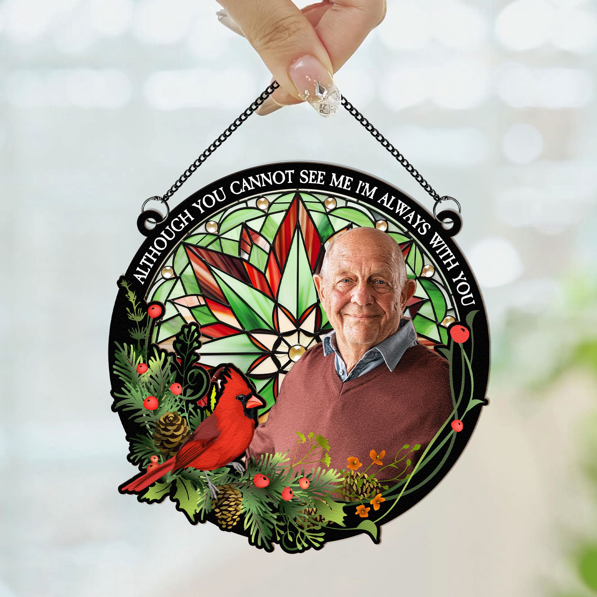 I'm Always With You - Ver 2 - Personalized Window Hanging Suncatcher Photo Ornament