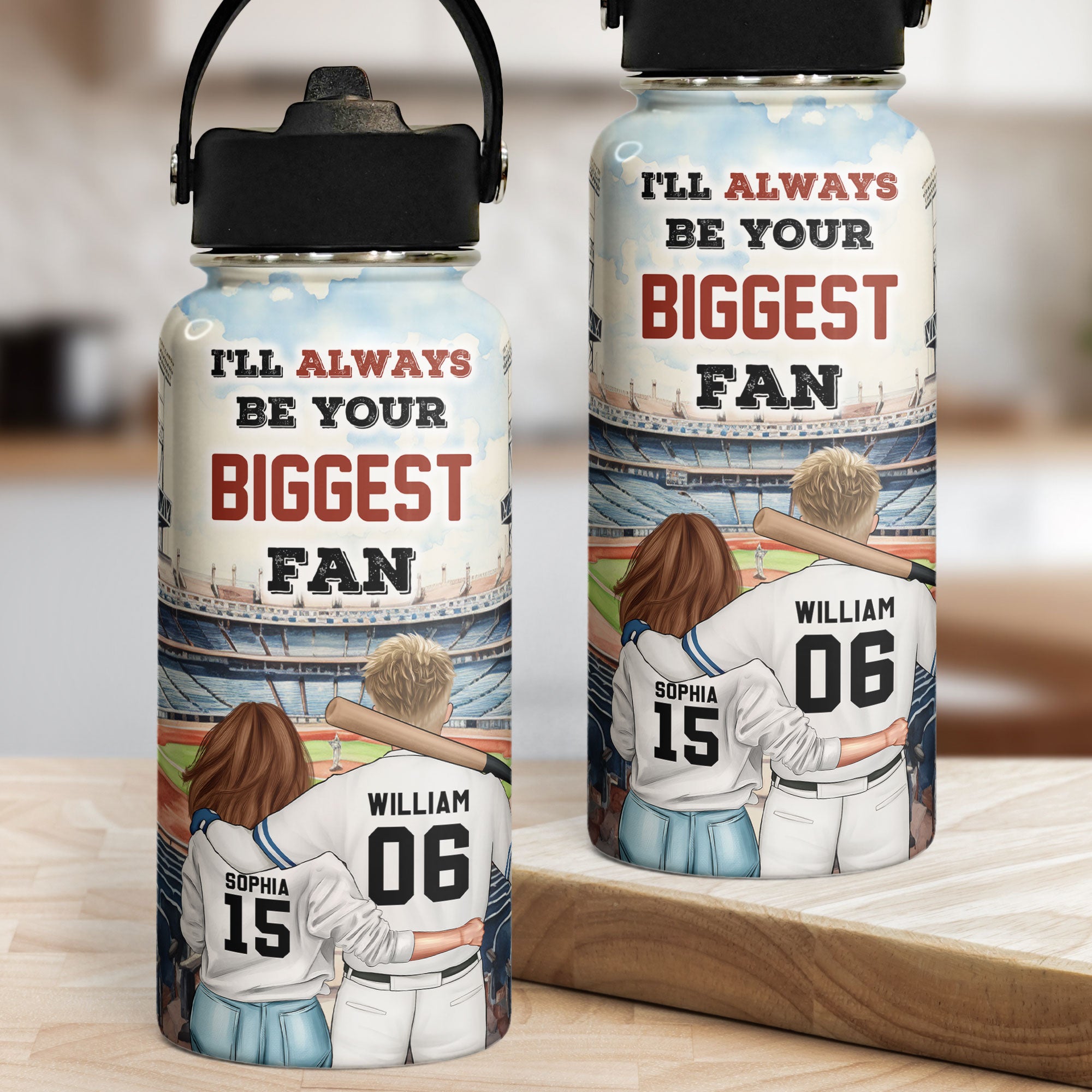 I'll Always Be Your Biggest Fan - Personalized Stainless Steel Water Bottle