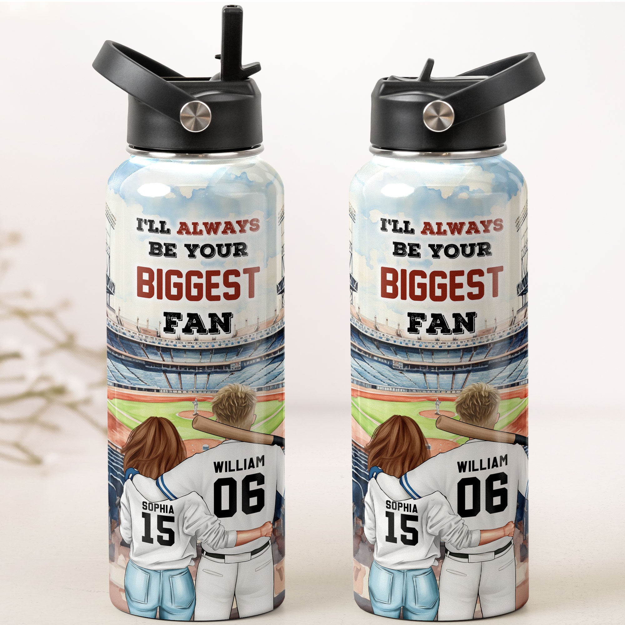 I'll Always Be Your Biggest Fan - Personalized Stainless Steel Water Bottle