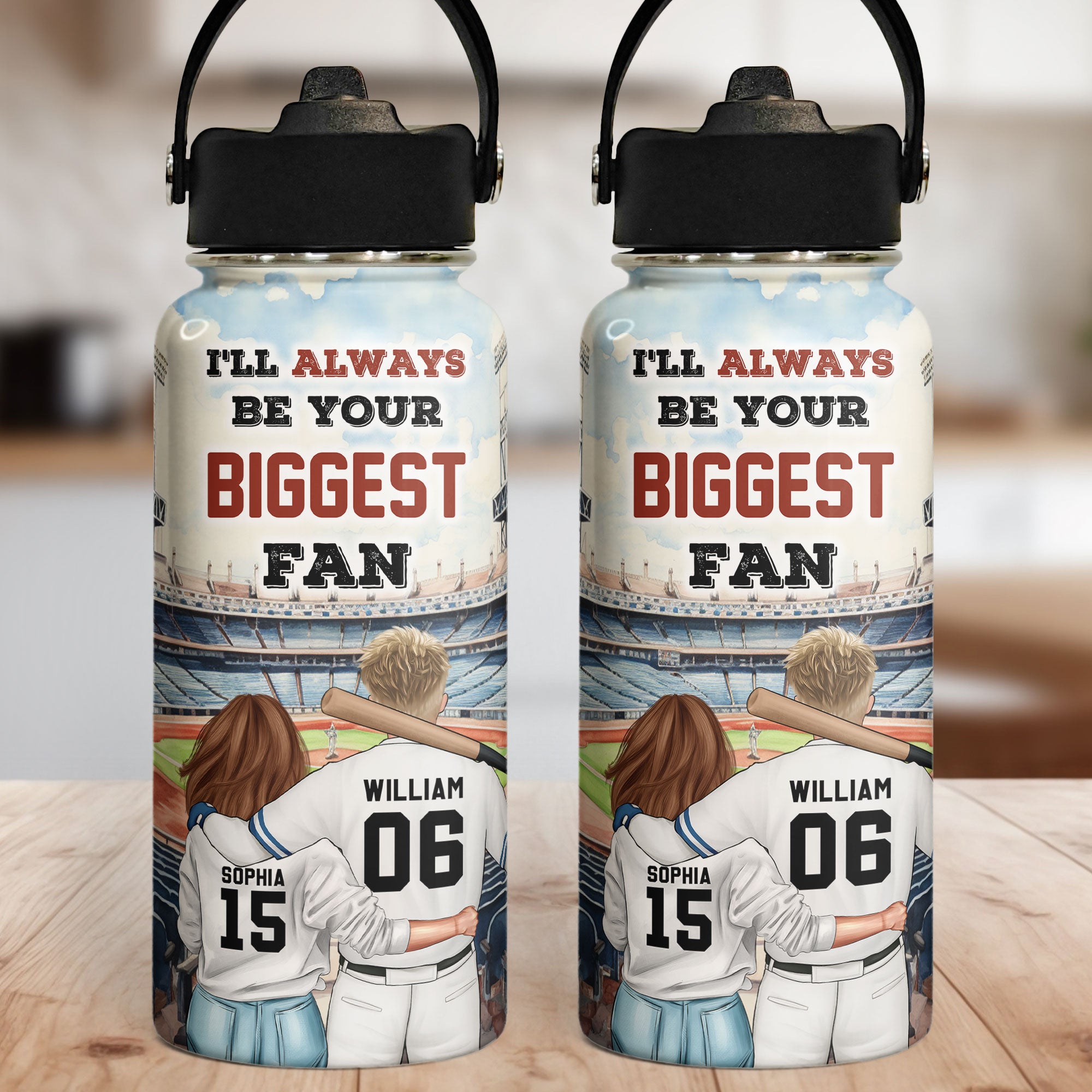 I'll Always Be Your Biggest Fan - Personalized Stainless Steel Water Bottle