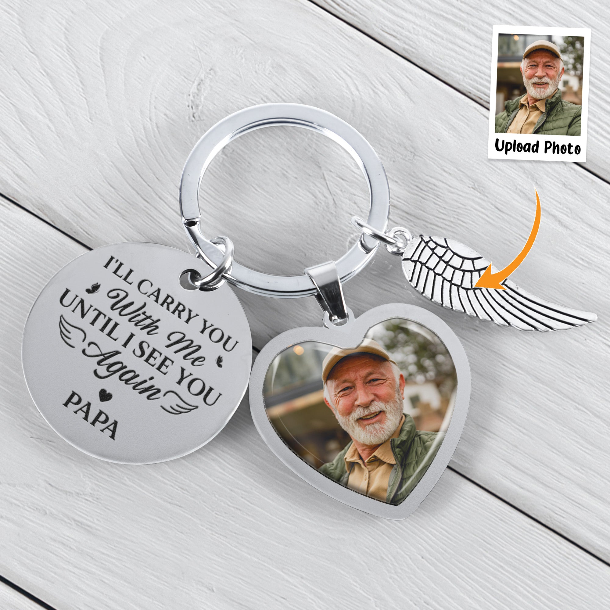 I'll Carry You With Me Memorial Gift - Personalized Photo Keychain