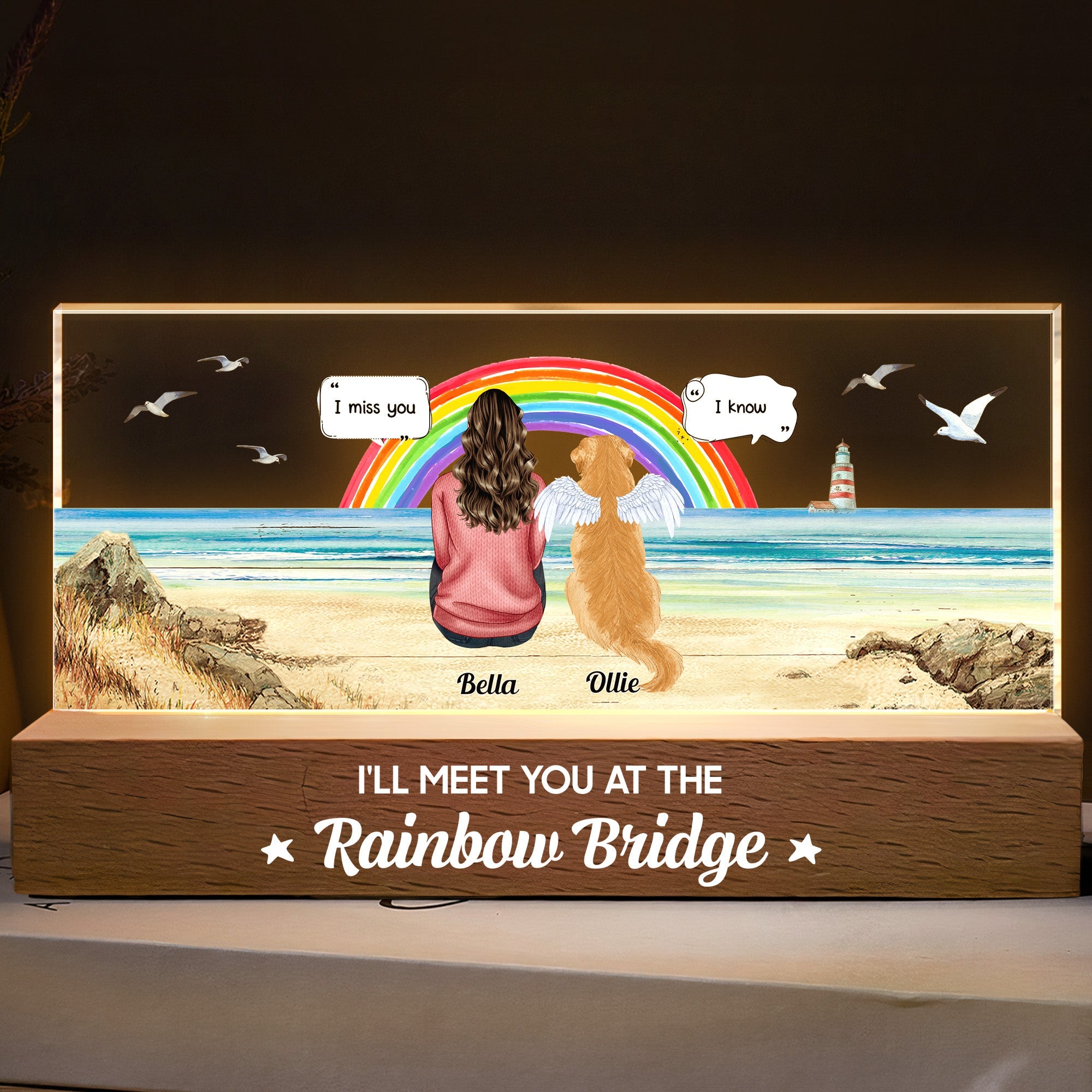 I'll Meet You At The Rainbow Bridge - Personalized LED Night Light