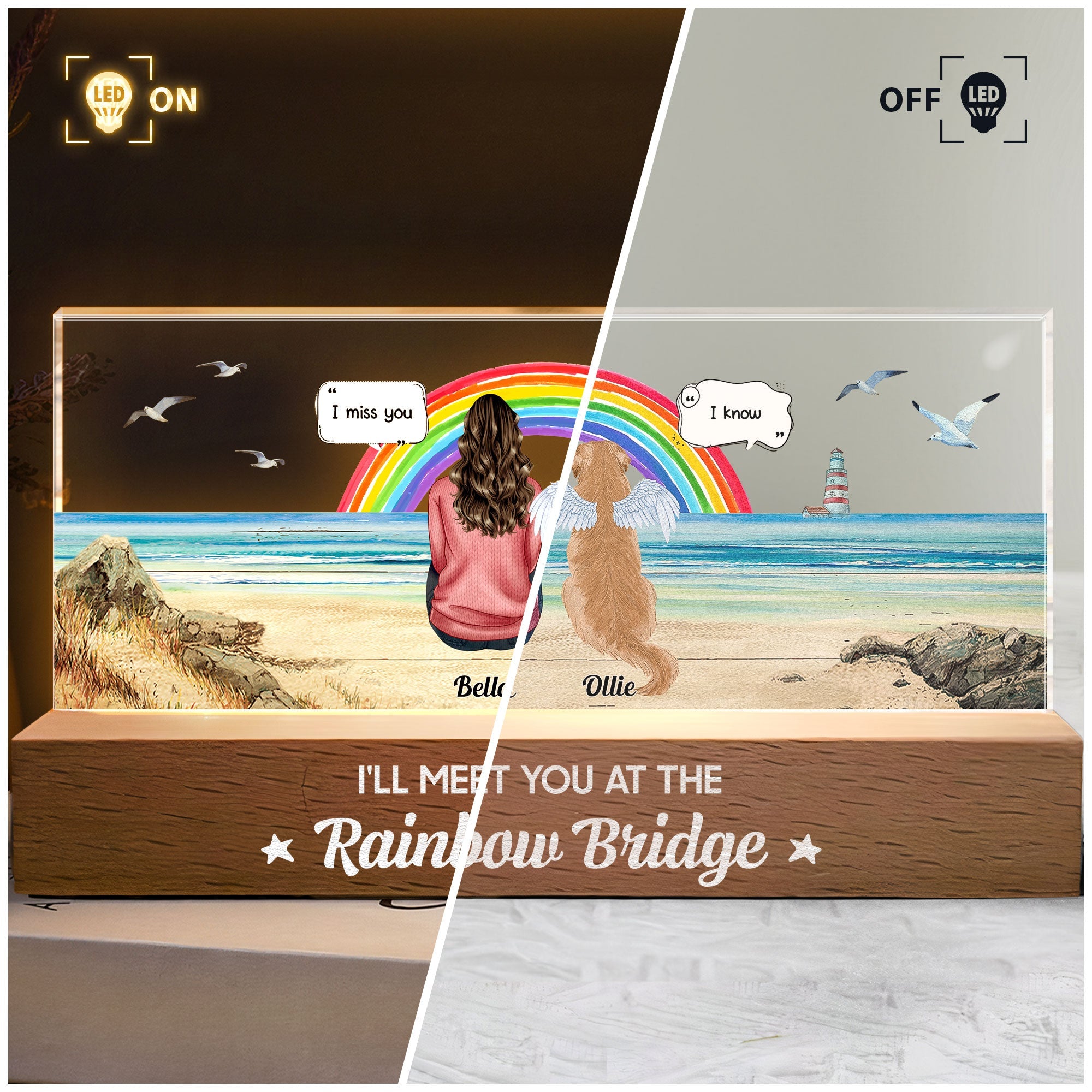 I'll Meet You At The Rainbow Bridge - Personalized LED Night Light