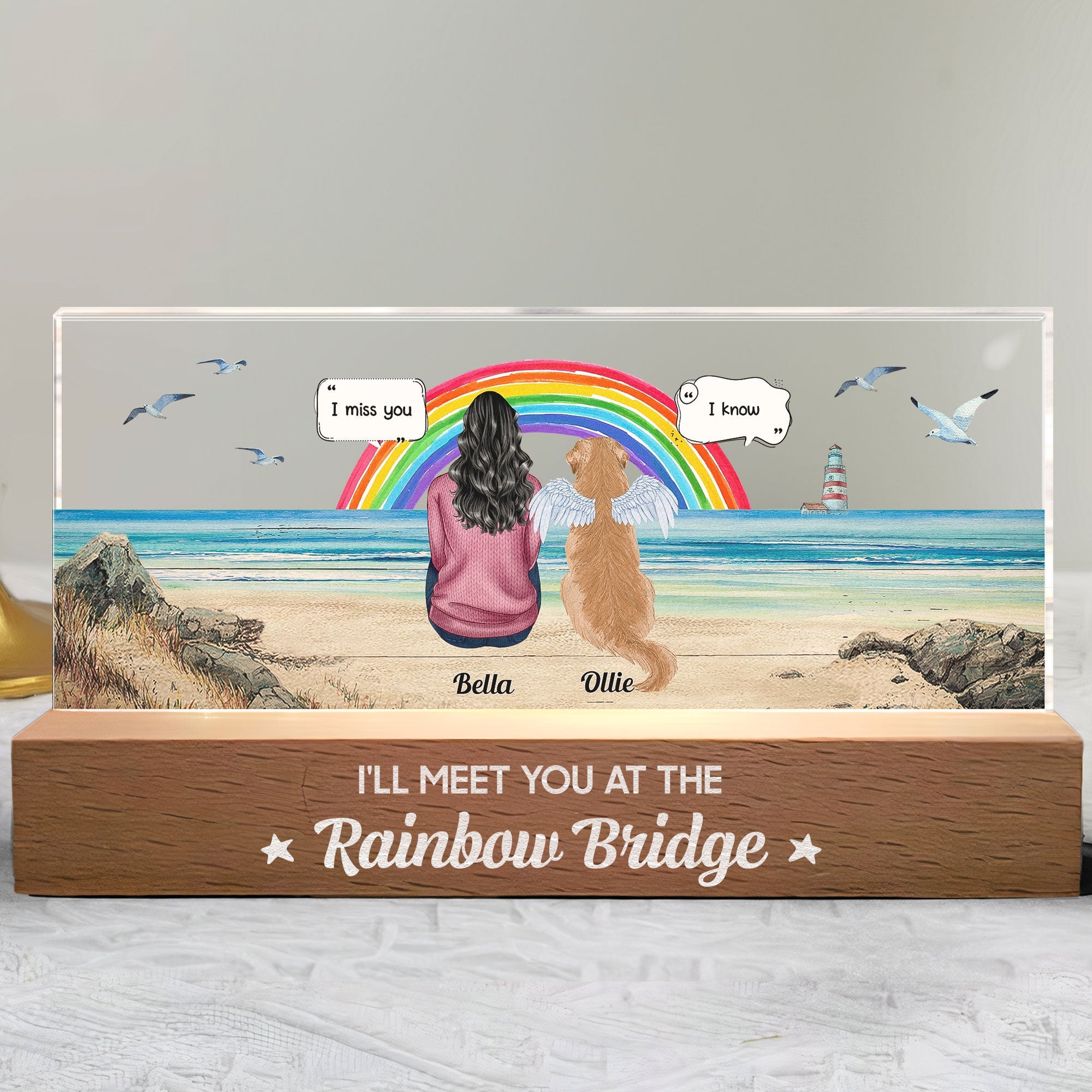 I'll Meet You At The Rainbow Bridge - Personalized LED Night Light