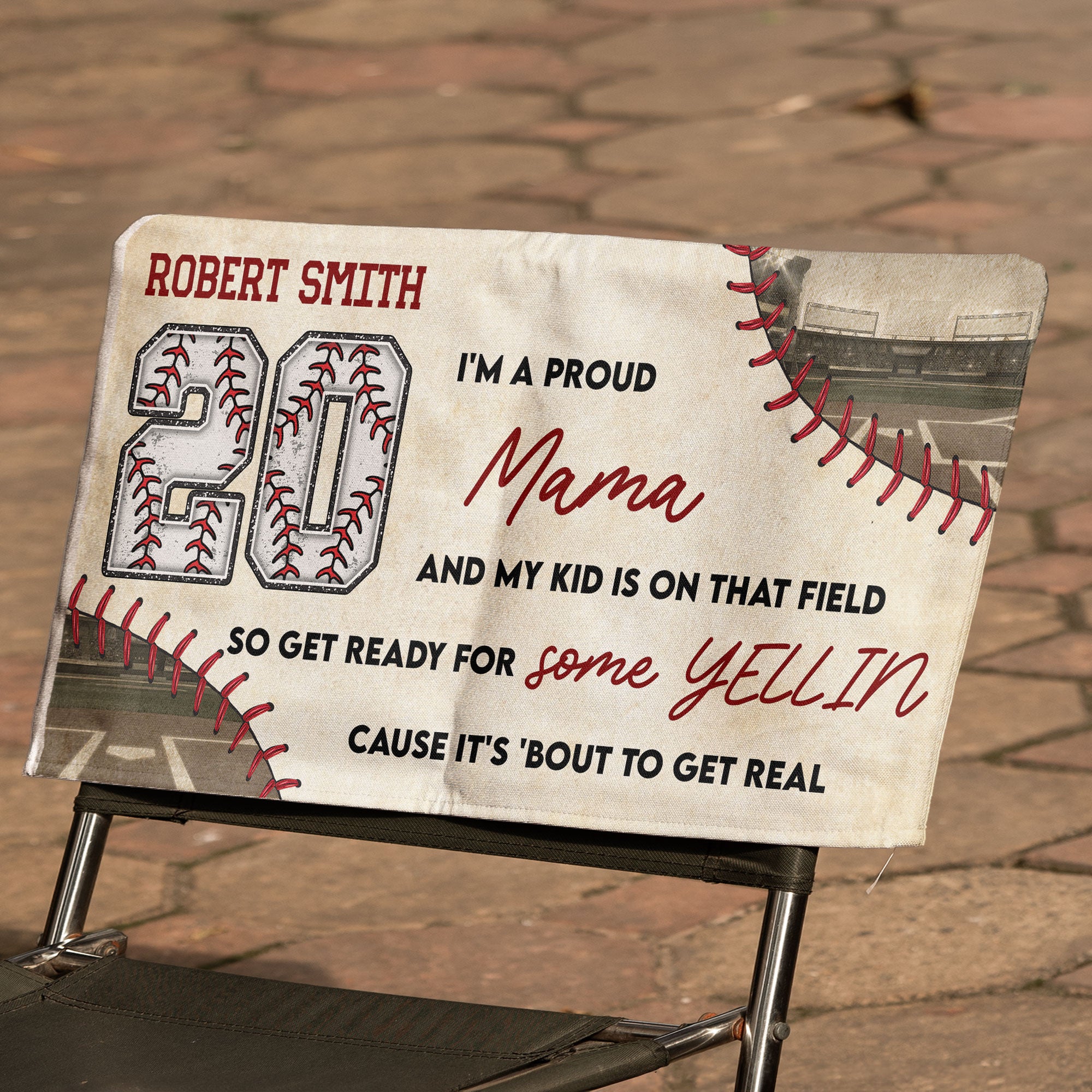 I'm A Proud Baseball Mama - Personalized Folding Chair Cover